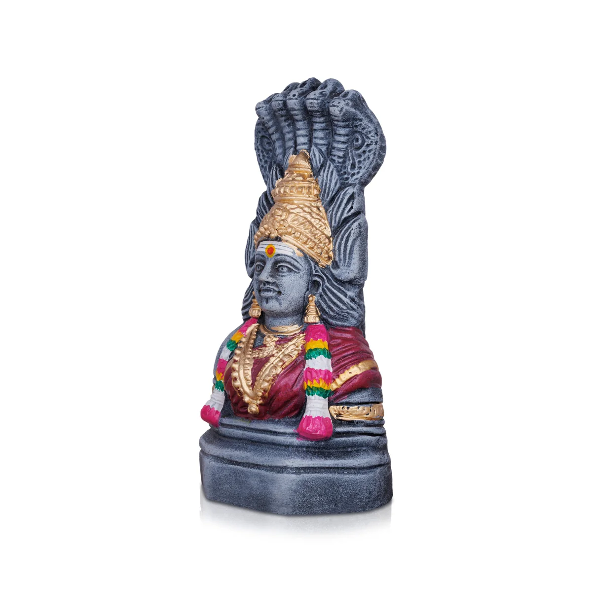 Half Karumariamman Statue Clay Golu Bommai - 9 X 4.75 Inches | Giri Golu Doll/ Navaratri Gombe/ Navratri Decor - Image 4