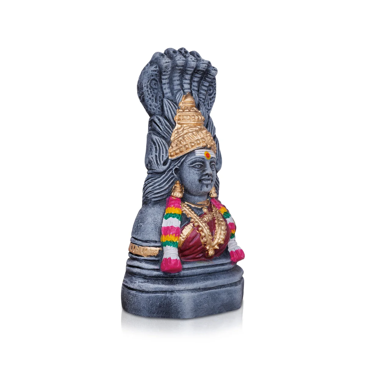 Half Karumariamman Statue Clay Golu Bommai - 9 X 4.75 Inches | Giri Golu Doll/ Navaratri Gombe/ Navratri Decor - Image 5