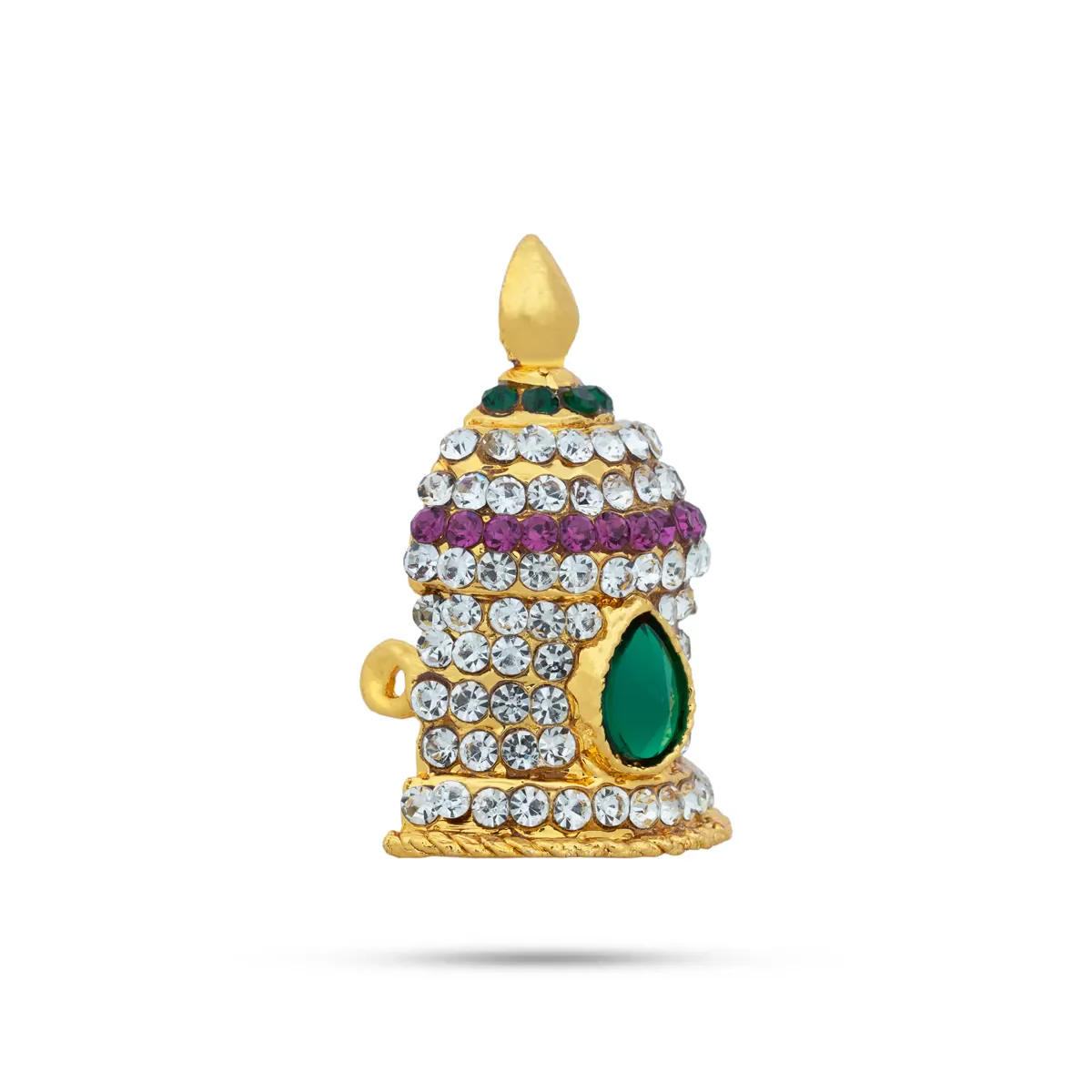 Half Stone Crown – 1.5 x 1 Inches | Multicolour Stone Kireedam/ Kiridam/ Mukut for Deity - Image 3