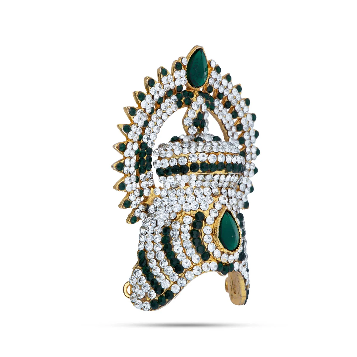 Half Stone Crown With Arch - 3.5 x 2.5 Inches | Kireedam/ Kiridam/ Mukut for Deity Decor - Image 3