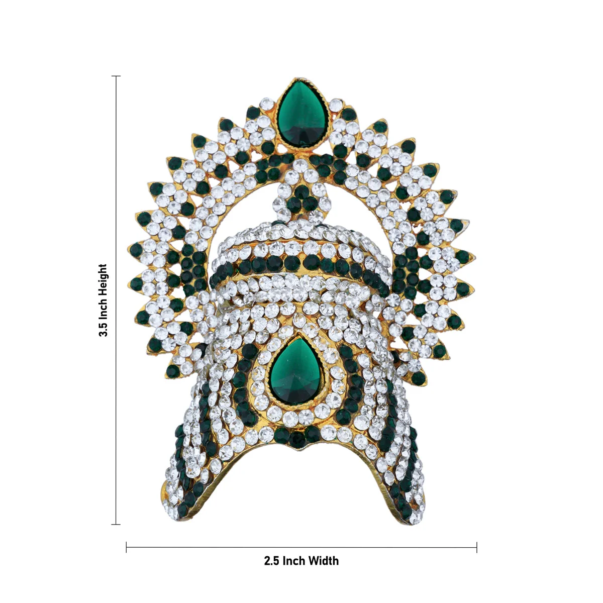 Half Stone Crown With Arch - 3.5 x 2.5 Inches | Kireedam/ Kiridam/ Mukut for Deity Decor - Image 5