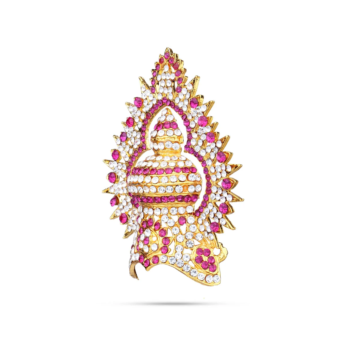 Half Stone Kireedam With Arch - 3.5 X 2.5 Inches | Stone Mukut/ Kiridam/ Half Crown For Deity Decor - Image 3