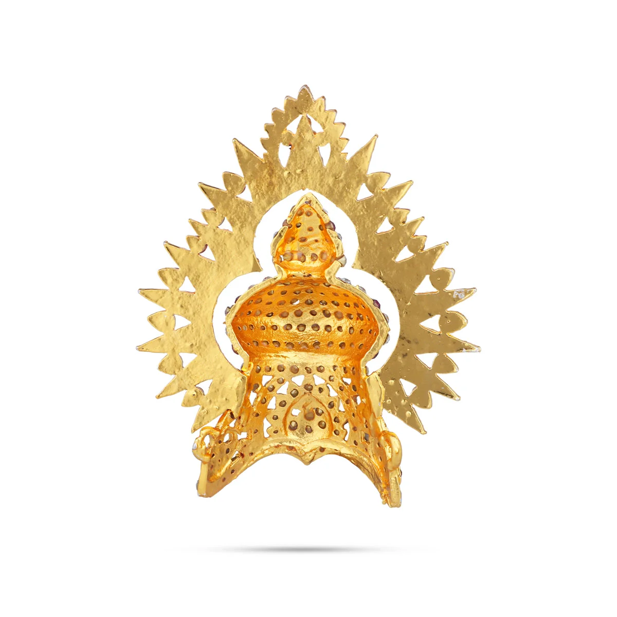 Half Stone Kireedam With Arch - 3.5 X 2.5 Inches | Stone Mukut/ Kiridam/ Half Crown For Deity Decor - Image 4