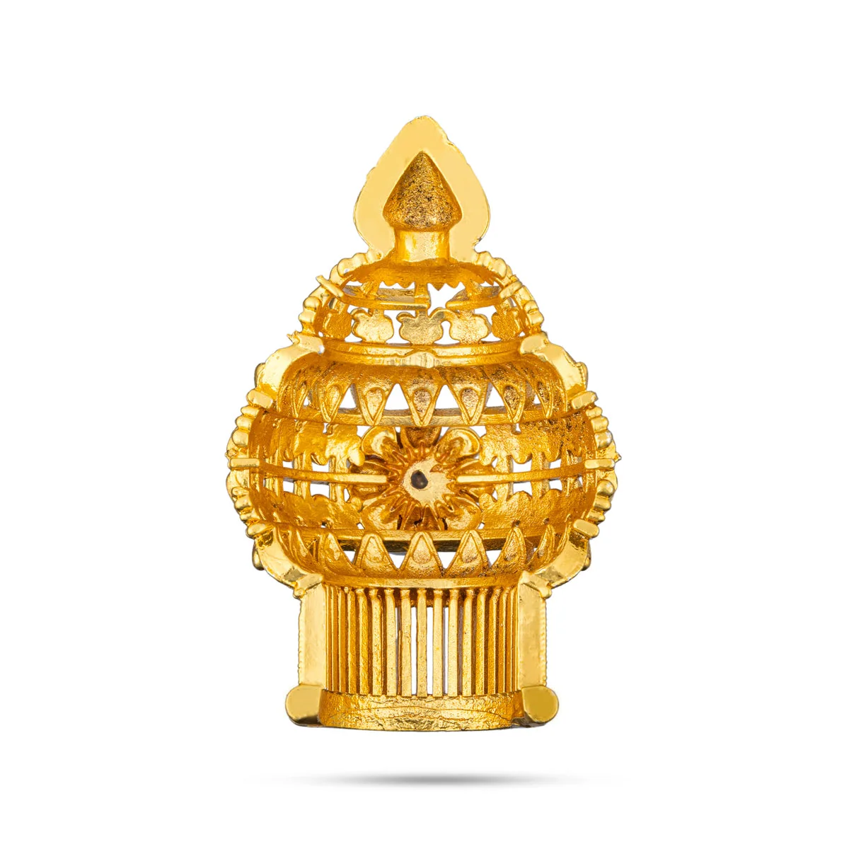 Half Vairamudi Crown - 2.25 X 1.25 Inches | Gold Polish Half Kireedam/ Single Stone Mukut/ Kiridam For Deity - Image 5
