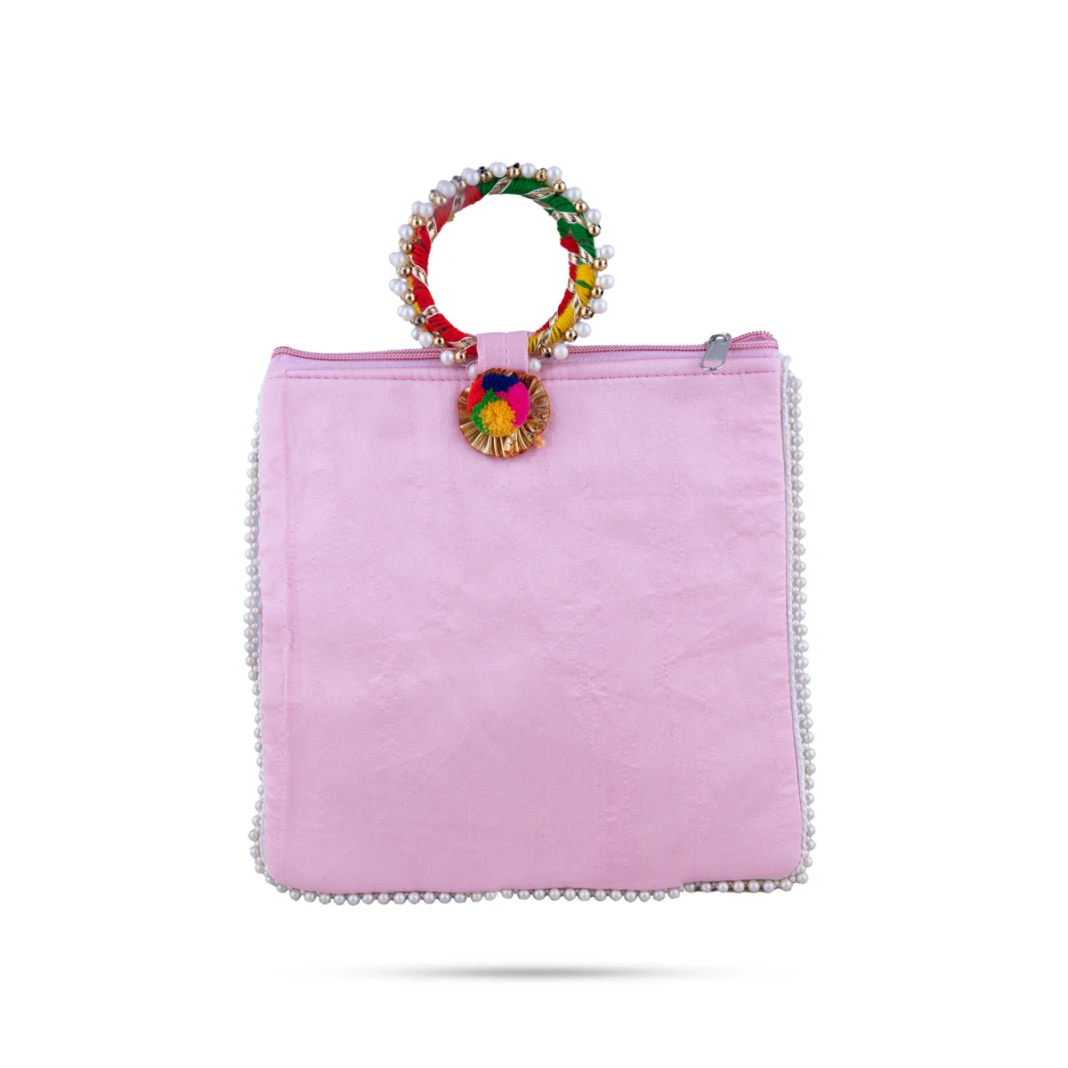 Ladies Hand Bag - 9 x 9 Inches | Handbag With Embroidery/ Womens Handbag/ 65 Gms/ Assorted Colours - Image 2