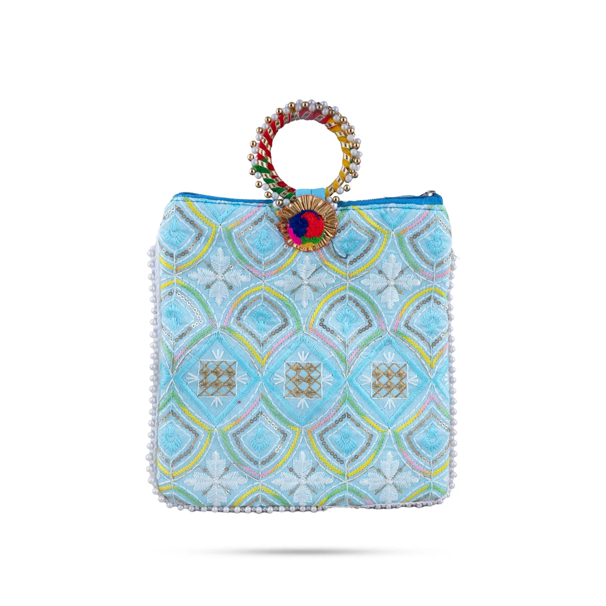 Ladies Hand Bag - 9 x 9 Inches | Handbag With Embroidery/ Womens Handbag/ 65 Gms/ Assorted Colours - Image 4