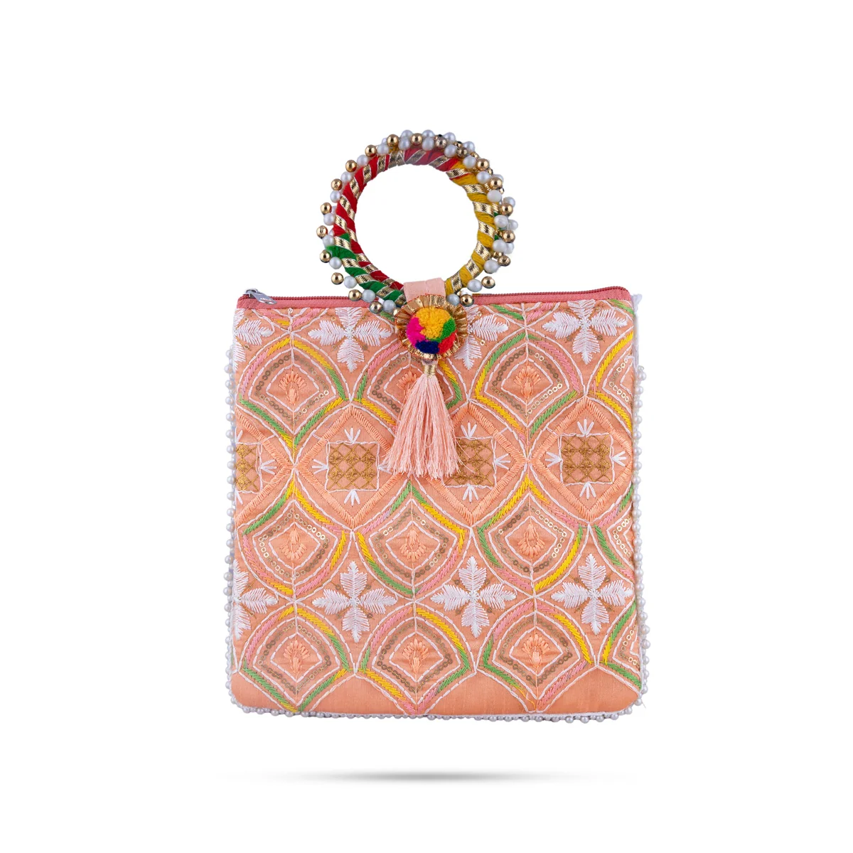 Ladies Hand Bag - 9 x 9 Inches | Handbag With Embroidery/ Womens Handbag/ 65 Gms/ Assorted Colours - Image 6