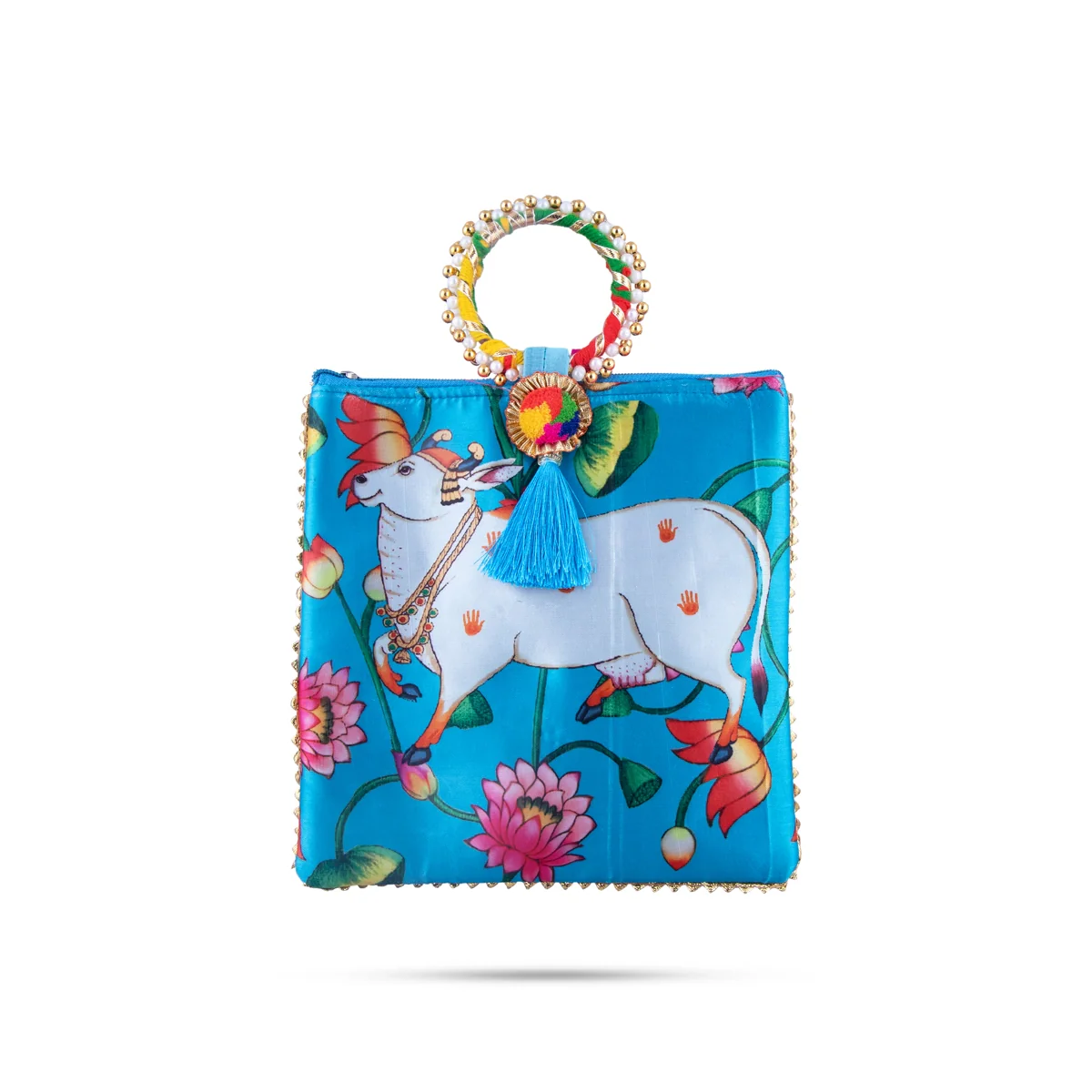 Ladies Hand Bag - 9 x 9 Inches | Printed Handbag/ Womens Handbag/ 65 Gms Approx/ Assorted Colours - Image 3