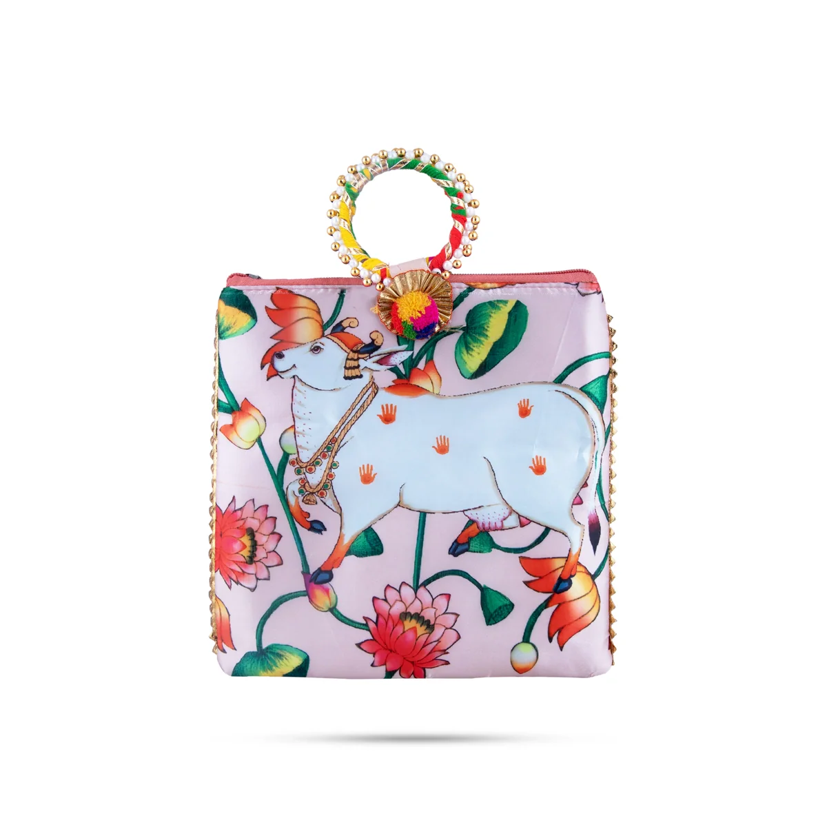 Ladies Hand Bag - 9 x 9 Inches | Printed Handbag/ Womens Handbag/ 65 Gms Approx/ Assorted Colours - Image 5