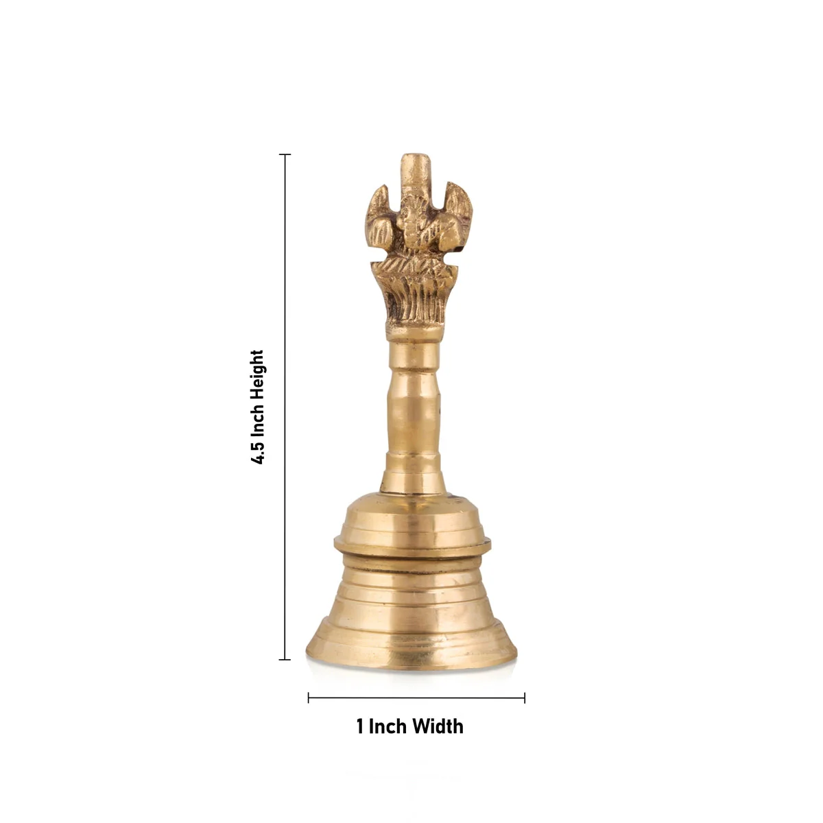 Hand Bell - 4.5 X 1 Inches | Ganesh Handle Ghanti/ Brass Puja Bell/ Temple Bell For Aarti & Pooja - Image 3