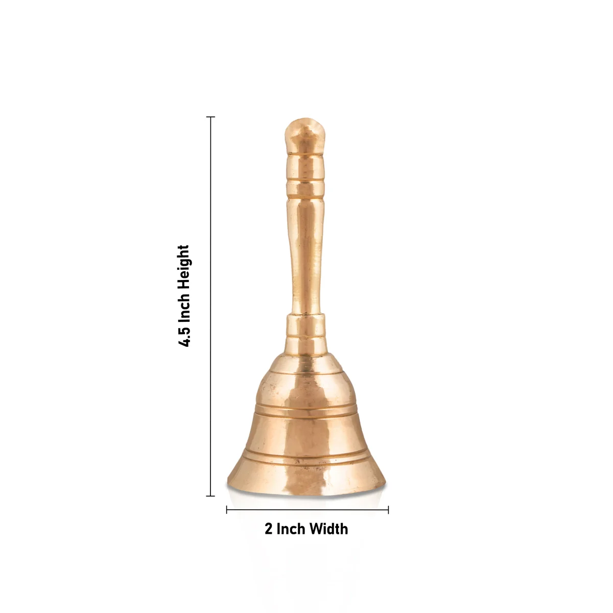 Hand Bell - 4.5 x 2 Inches | Pooja Ghanti/ Pooja Bell/ Brass Ghanti for Home - Image 3