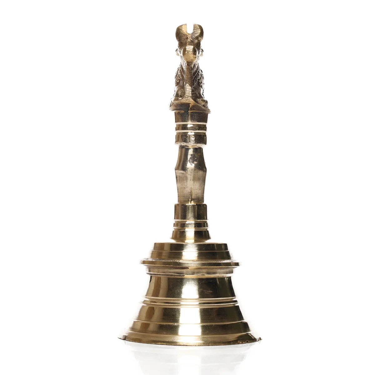 Hand Bell - 5.5 x 2.5 Inches | Nandi Handle Brass Bell/ Ghanti/ Pooja Bell for Home - Image 2
