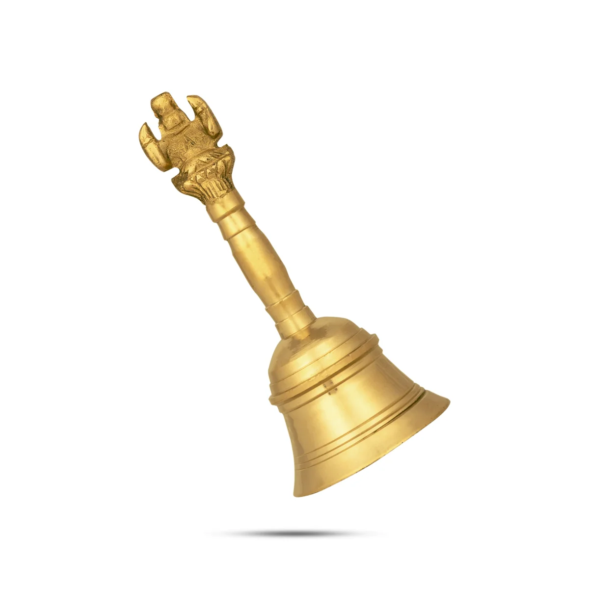 Hand Bell - 5.75 x 2.5 Inches | Brass Bell/ Ganesh Design Handle Ghanti for Pooja - Image 3