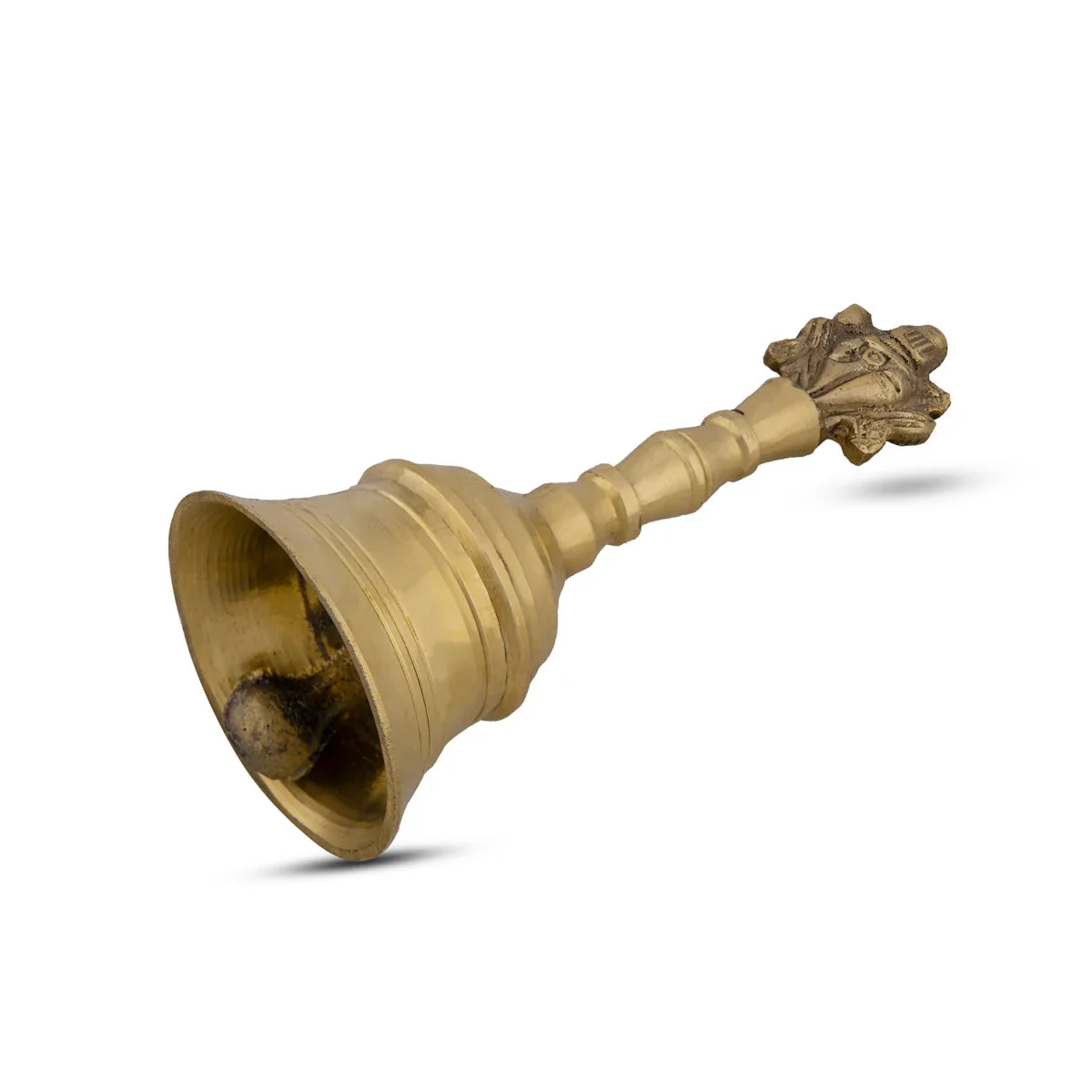 Hand Bell - 6.25 x 1.25 Inches | Shankh Chakra Handle Brass Bell/ Ghanti/ Pooja Bell for Home - Image 4