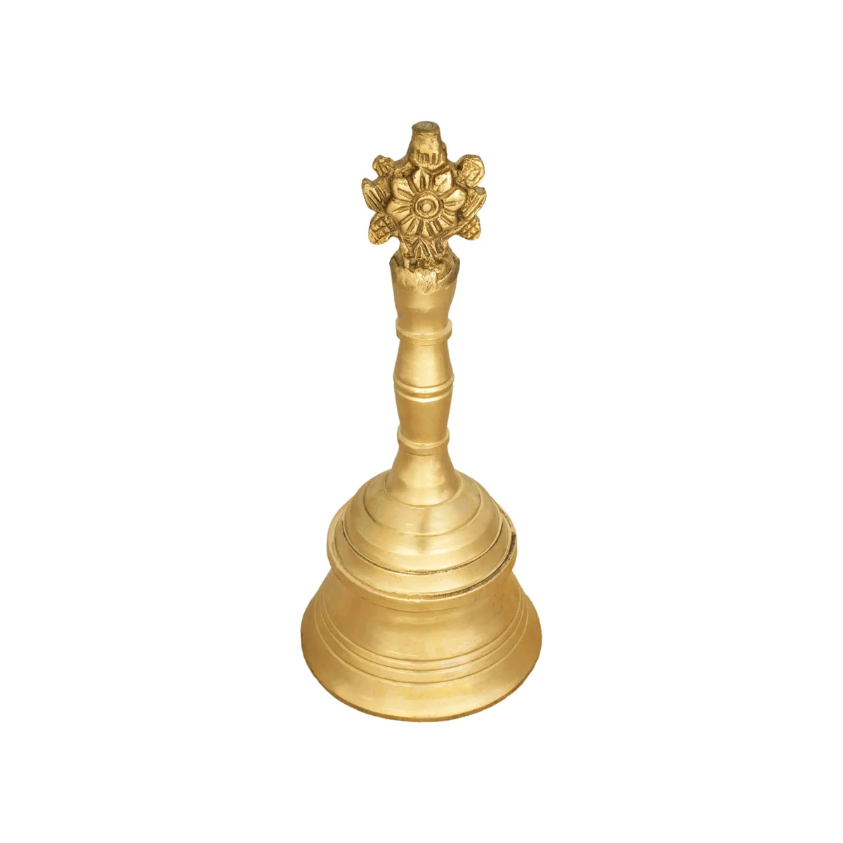 Hand Bell - 7 X 3 Inches | Shank Chakra Design Pooja Bell/ Brass Bell For Home - Image 4