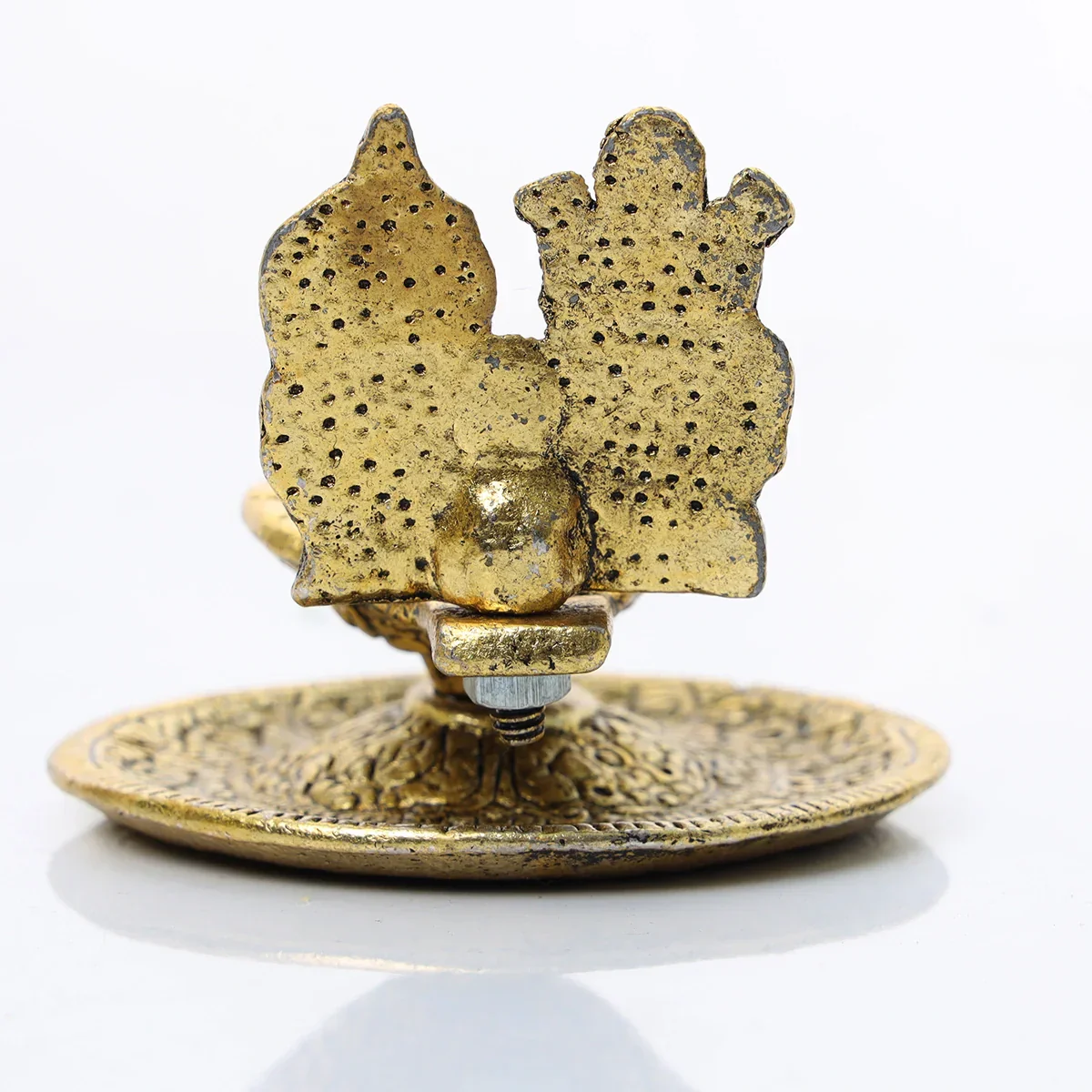 Hand Deep - 2.5 x 3 Inches | Aluminium Diya/ Lakshmi Ganesh with Lamp/ Vilakku for Pooja - Image 3