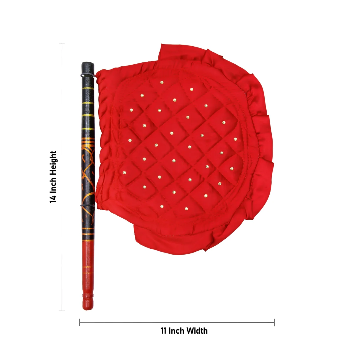 Hand Fan - 14 x 11 Inches | Hand Crafted Embroidery Fan/ Velvet Visiri for Cool Air - Image 2