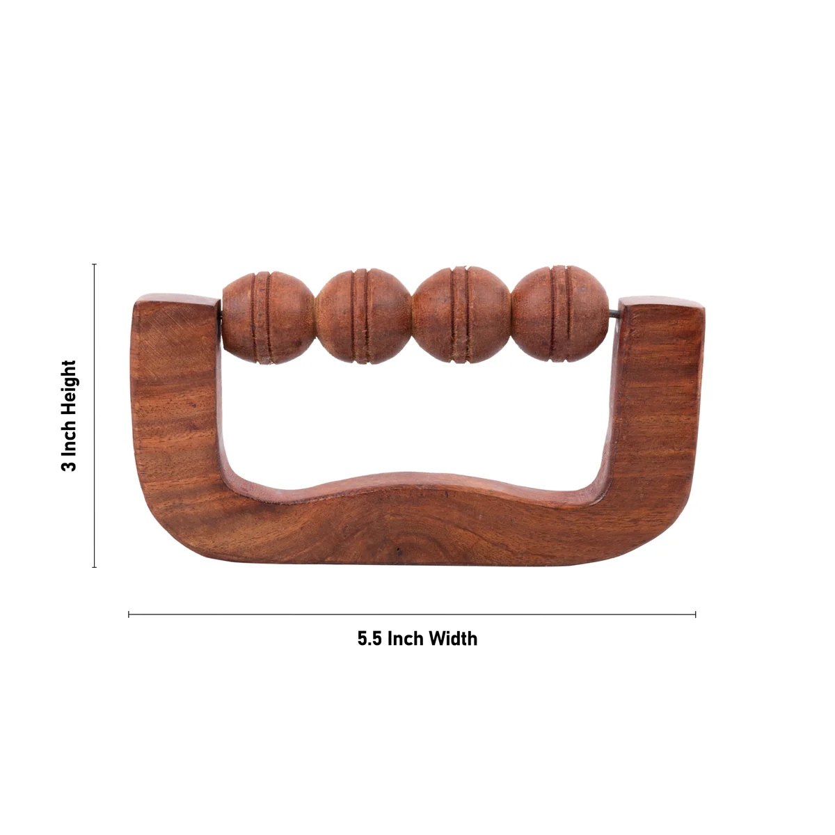 Hand Massager - 3 x 5.5 Inches | Wooden Body Massager/ D Shape With 4 Ball Acupressure Massager for Pain Relief