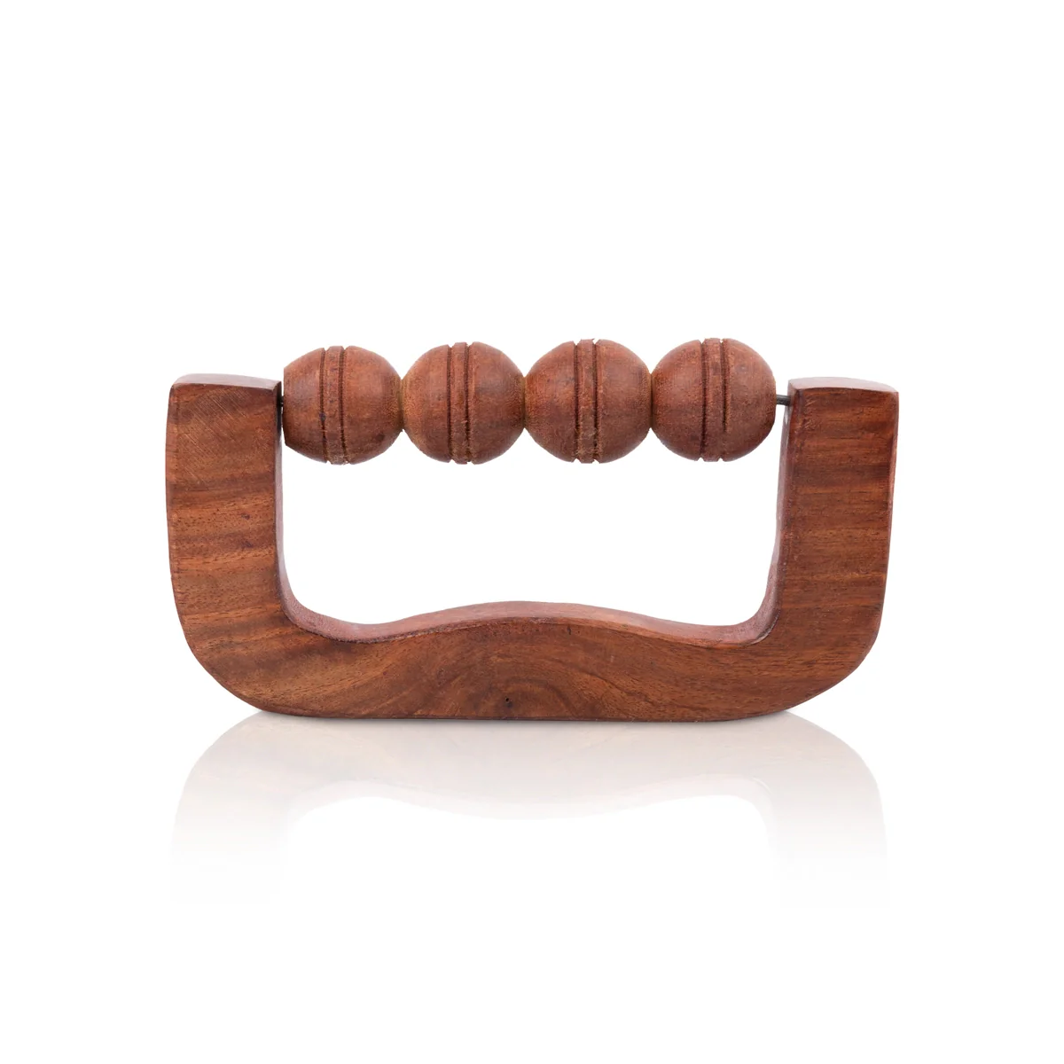 Hand Massager - 3 x 5.5 Inches | Wooden Body Massager/ D Shape With 4 Ball Acupressure Massager for Pain Relief - Image 2