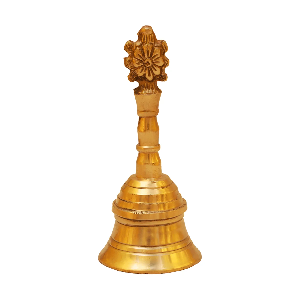 Handbell - 4 x 2 Inches | Brass Bell/ Shankh Chakra Handle Ghanti for Pooja/ 160 Gms Approx - Image 5