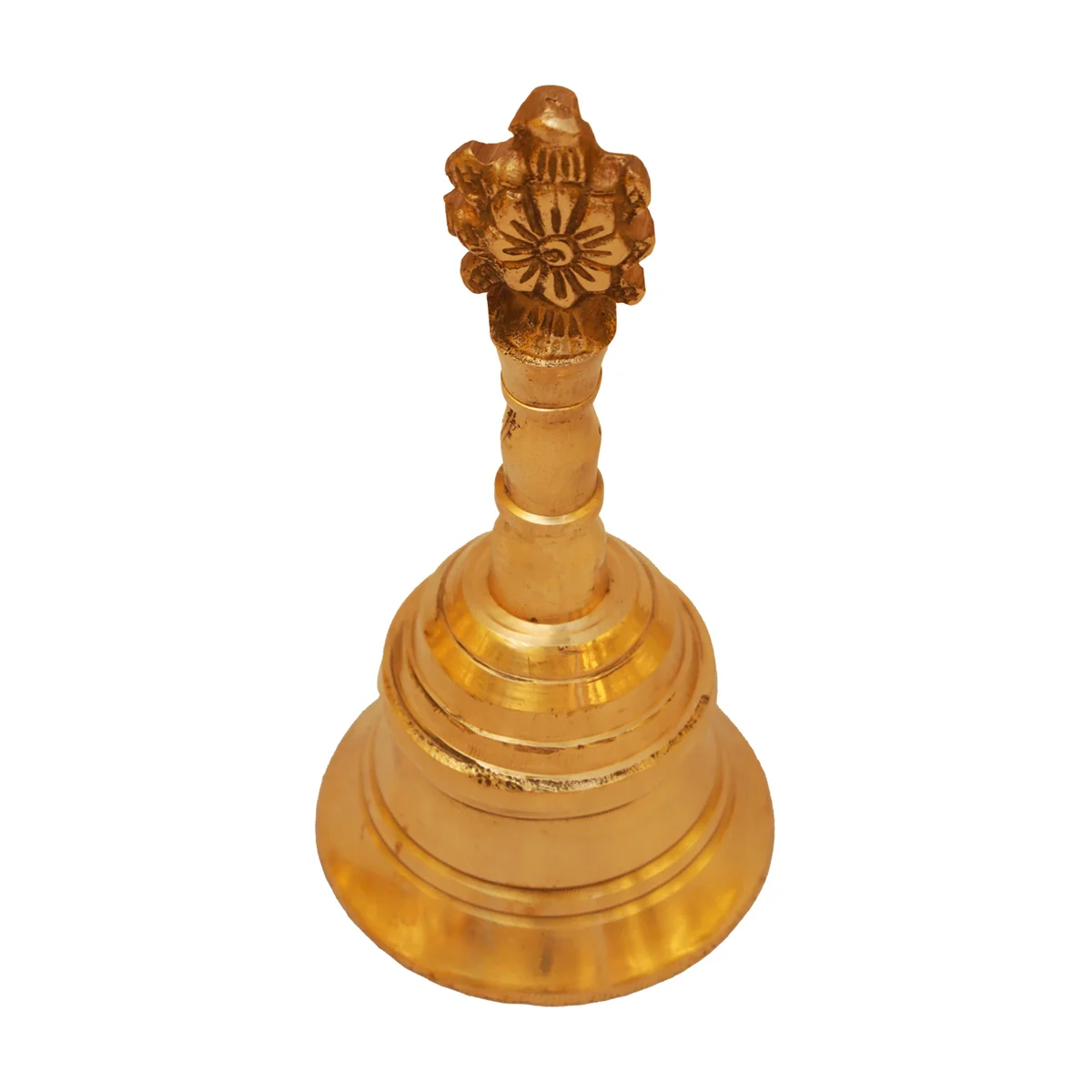 Handbell - 4 x 2 Inches | Brass Bell/ Shankh Chakra Handle Ghanti for Pooja/ 160 Gms Approx - Image 6