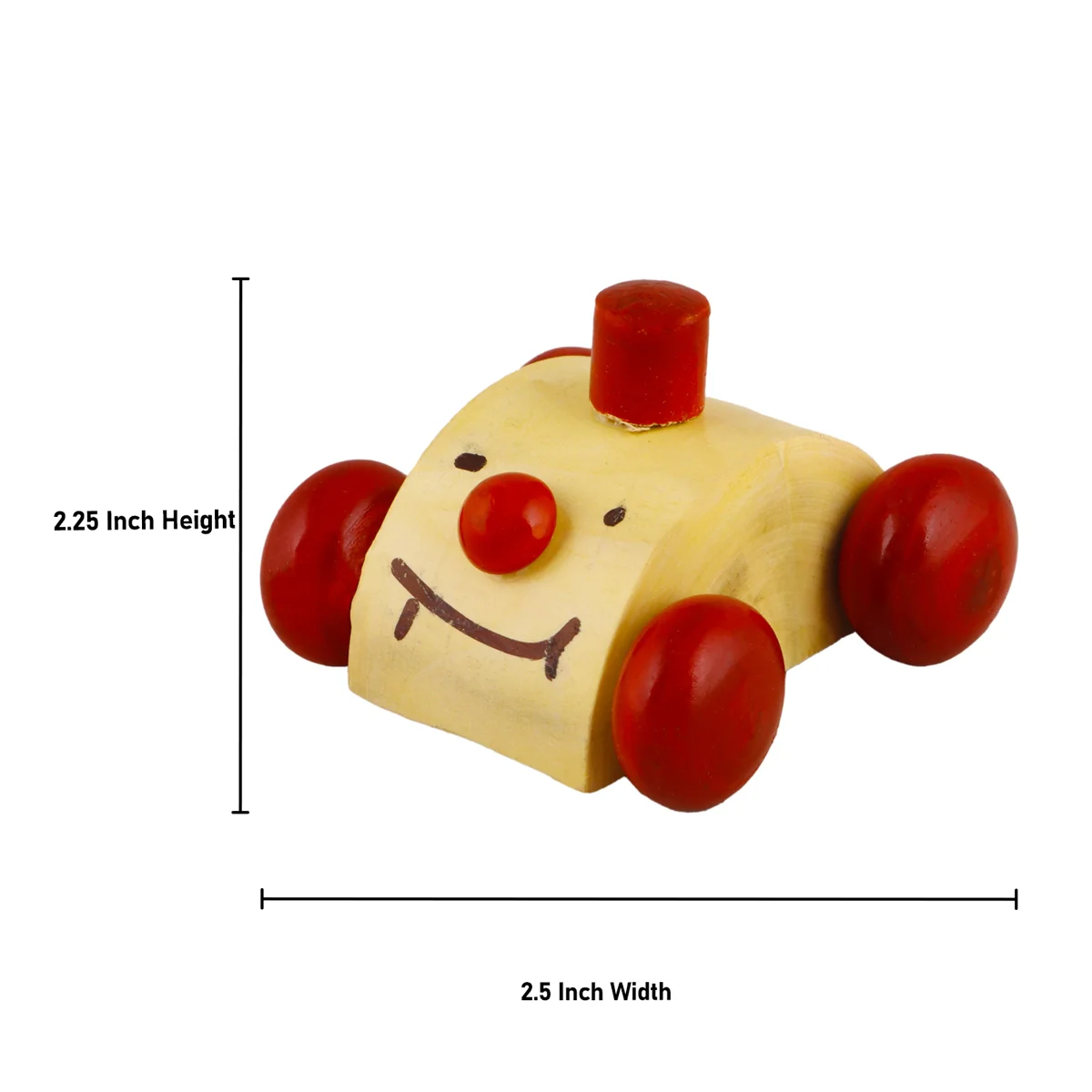 Handmade Joker Car - 2.25 x 2.5 Inches | Pull/Push Along Wooden Toys for Kids - Image 5