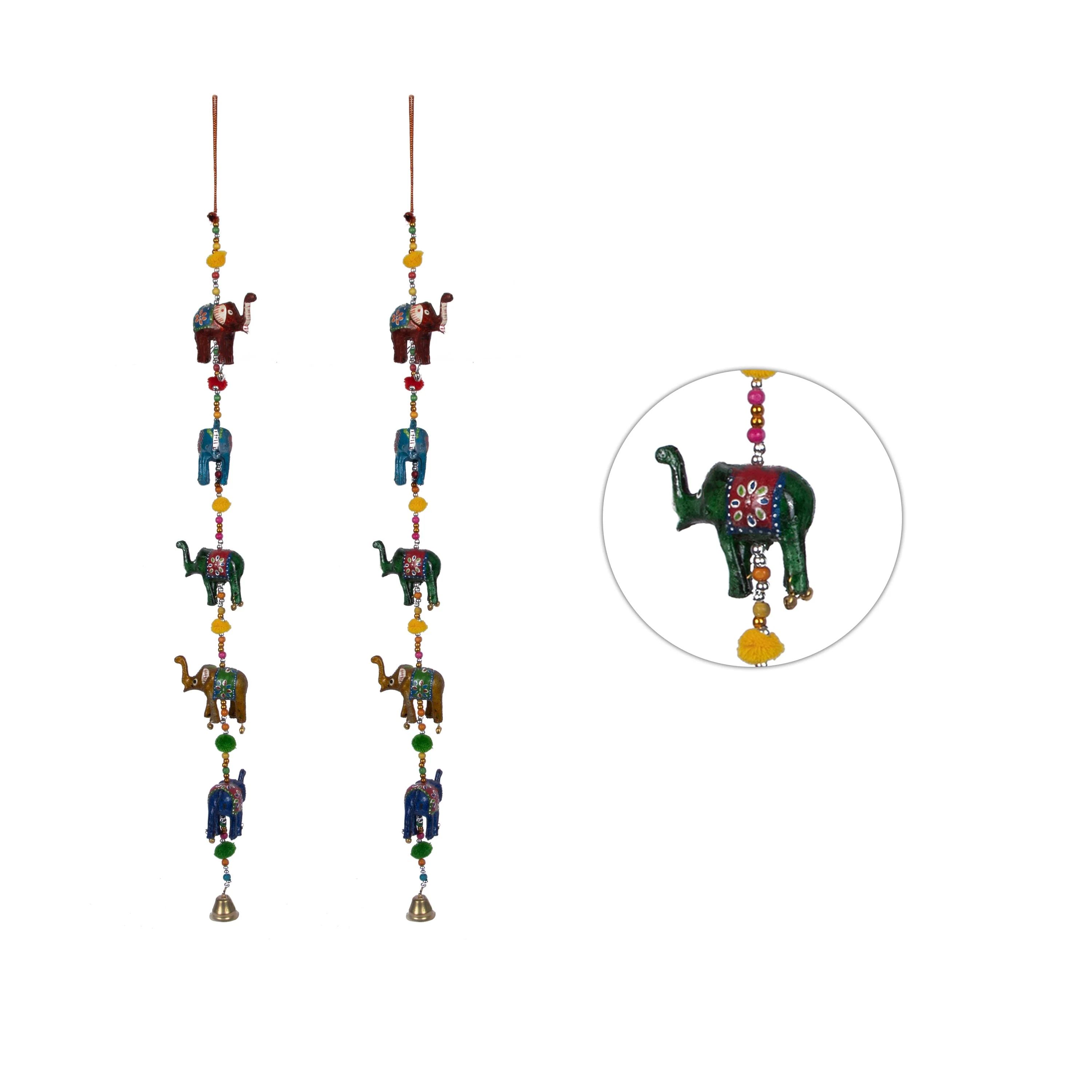 Hanging 5 Elephant 2.5 Inch - Side Thoranam Set H-03 - Image 3