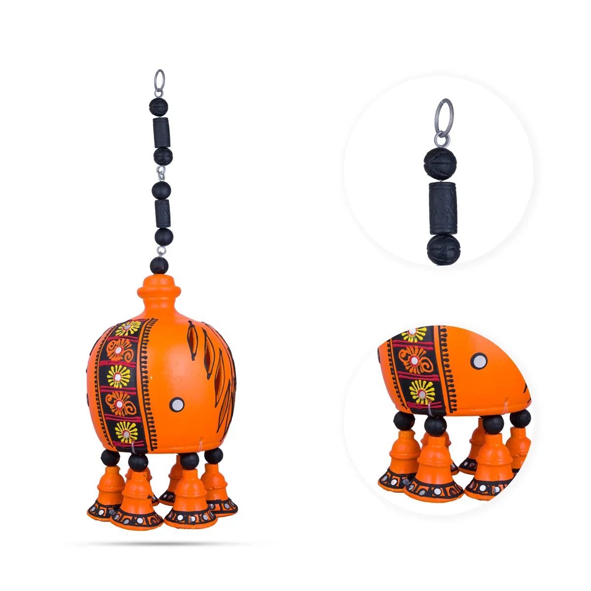 Hanging Dhoom - 20 x 4 Inches | Terracotta Clay Hanging Diya for Home Decor - Image 2