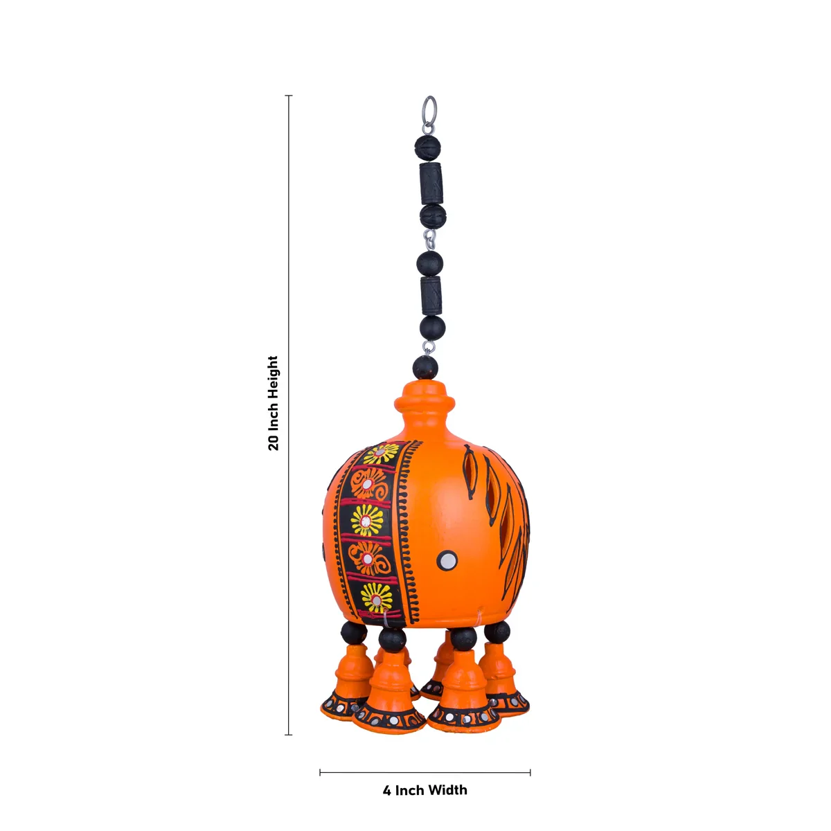 Hanging Dhoom - 20 x 4 Inches | Terracotta Clay Hanging Diya for Home Decor - Image 4