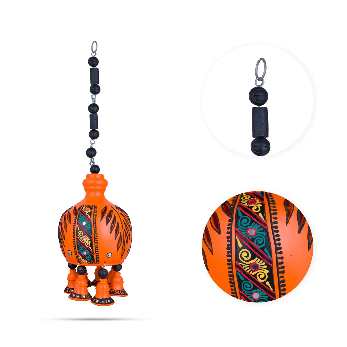 Hanging Dhoom - 20 x 6 Inches | Terracotta Clay Hanging Diya for Home Decor - Image 2