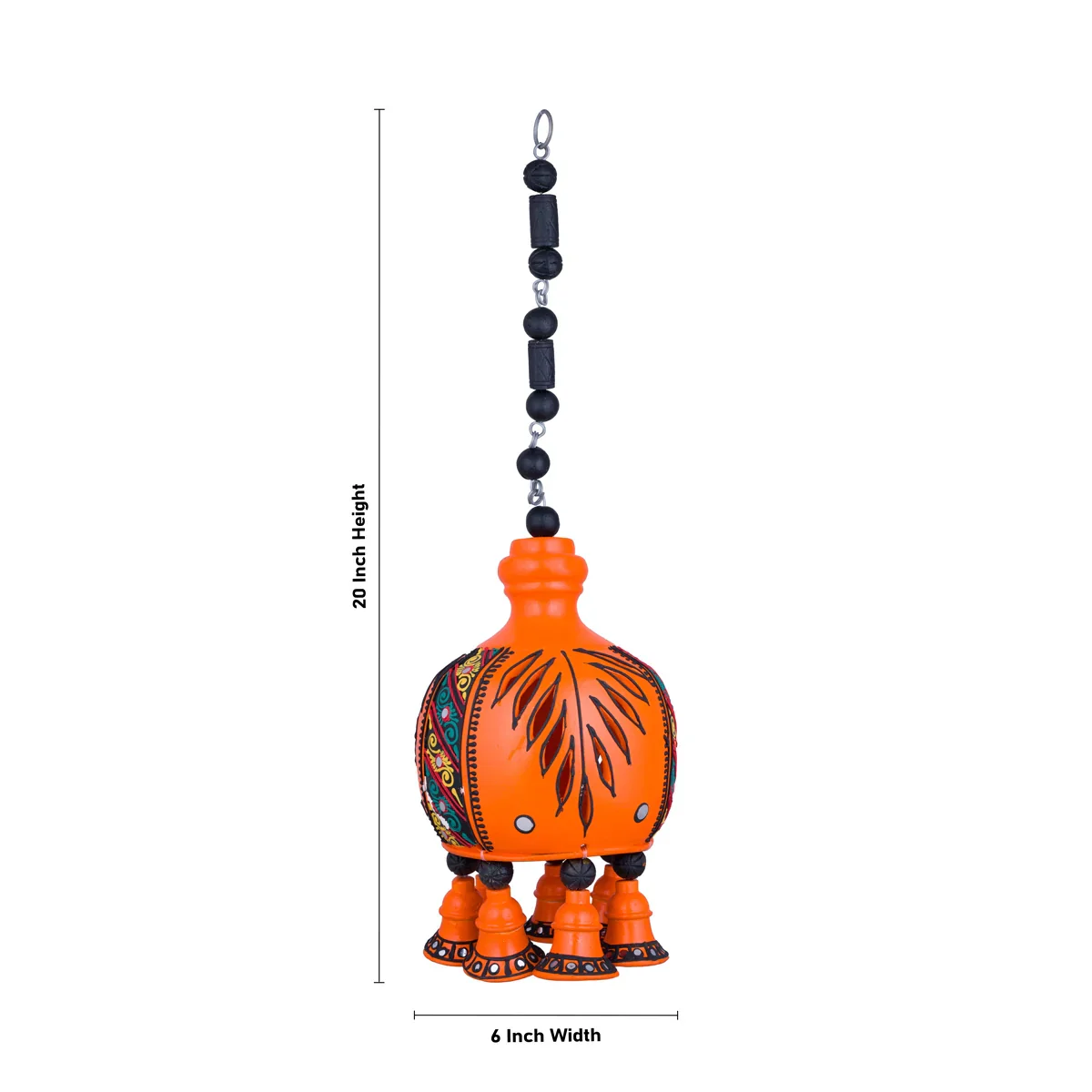 Hanging Dhoom - 20 x 6 Inches | Terracotta Clay Hanging Diya for Home Decor - Image 4