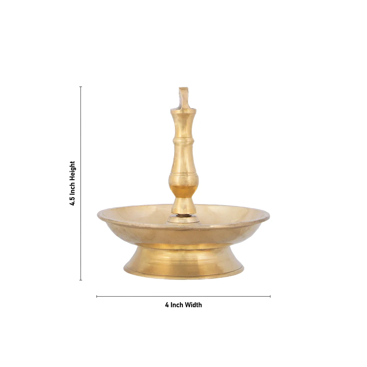 Hanging Lamp With Chain - 4.5 x 4 Inches | Brass Lamp/ Hanging Diya/ Thooku Vilakku for Pooja - Image 3