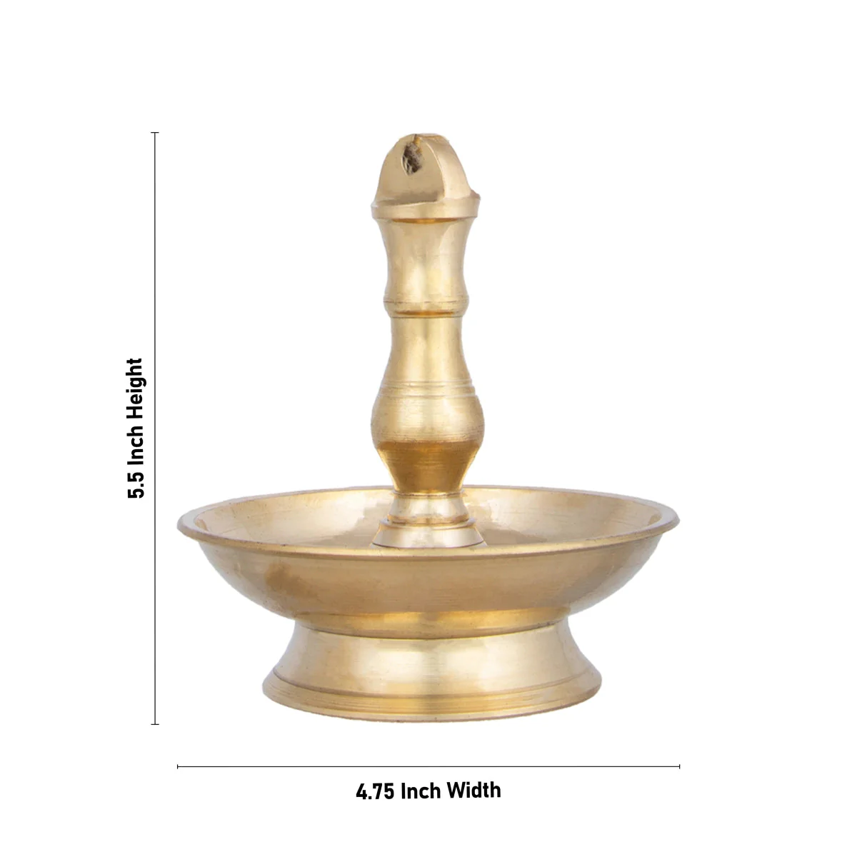 Hanging Lamp With Chain - 5.5 x 4.75 Inches | Brass Lamp/ Hanging Diya/ Thooku Vilakku for Pooja - Image 3