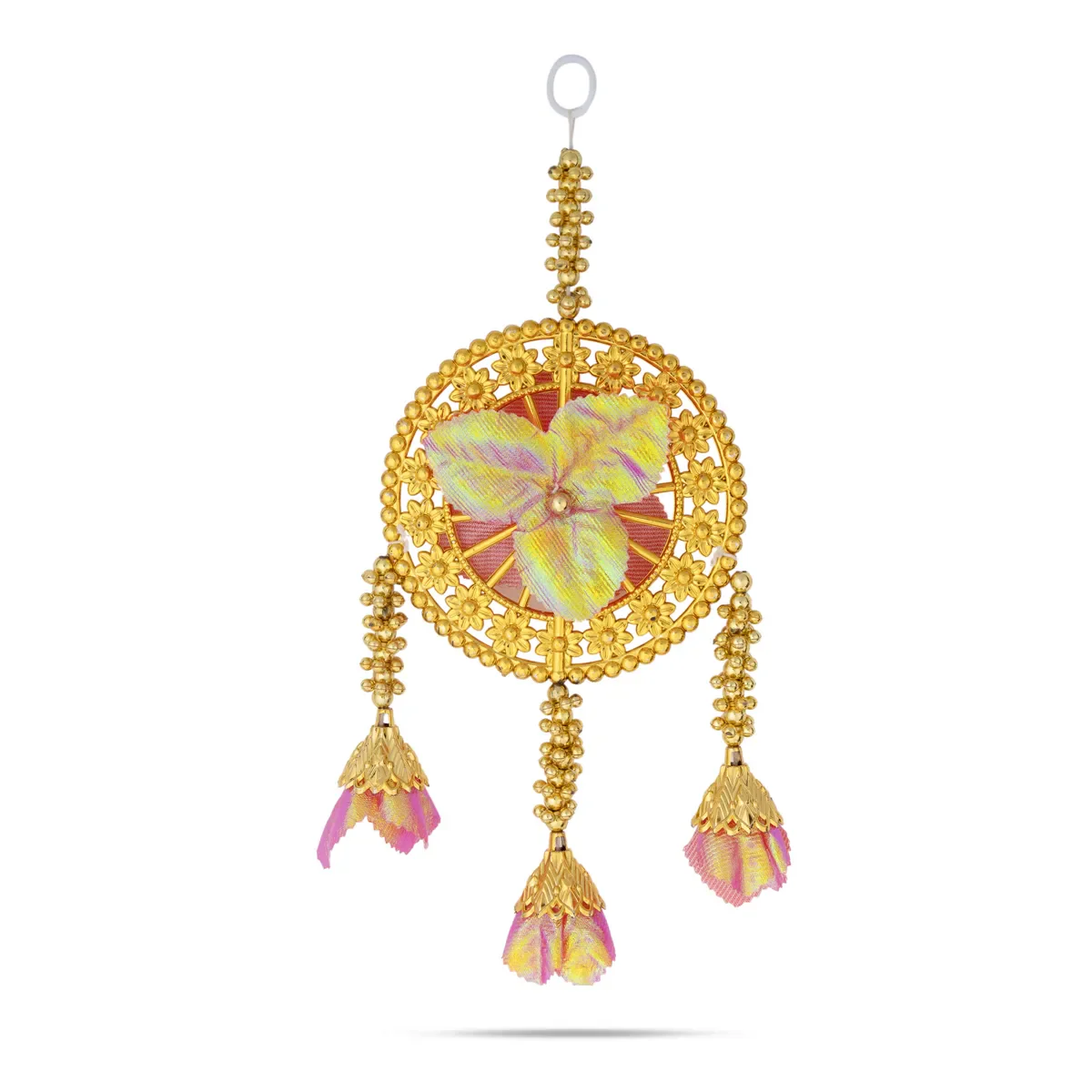 Hanging Latkan - 12 Inches | Artificial Flower Round Hanging/ Decorative Door Hanging - Image 3