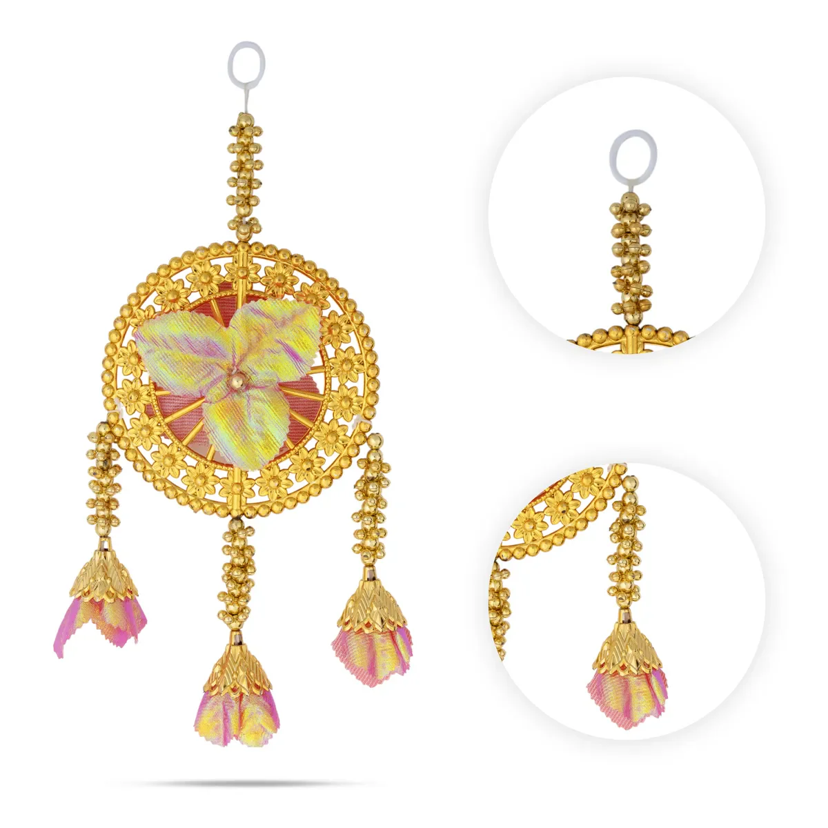 Hanging Latkan - 12 Inches | Artificial Flower Round Hanging/ Decorative Door Hanging - Image 4
