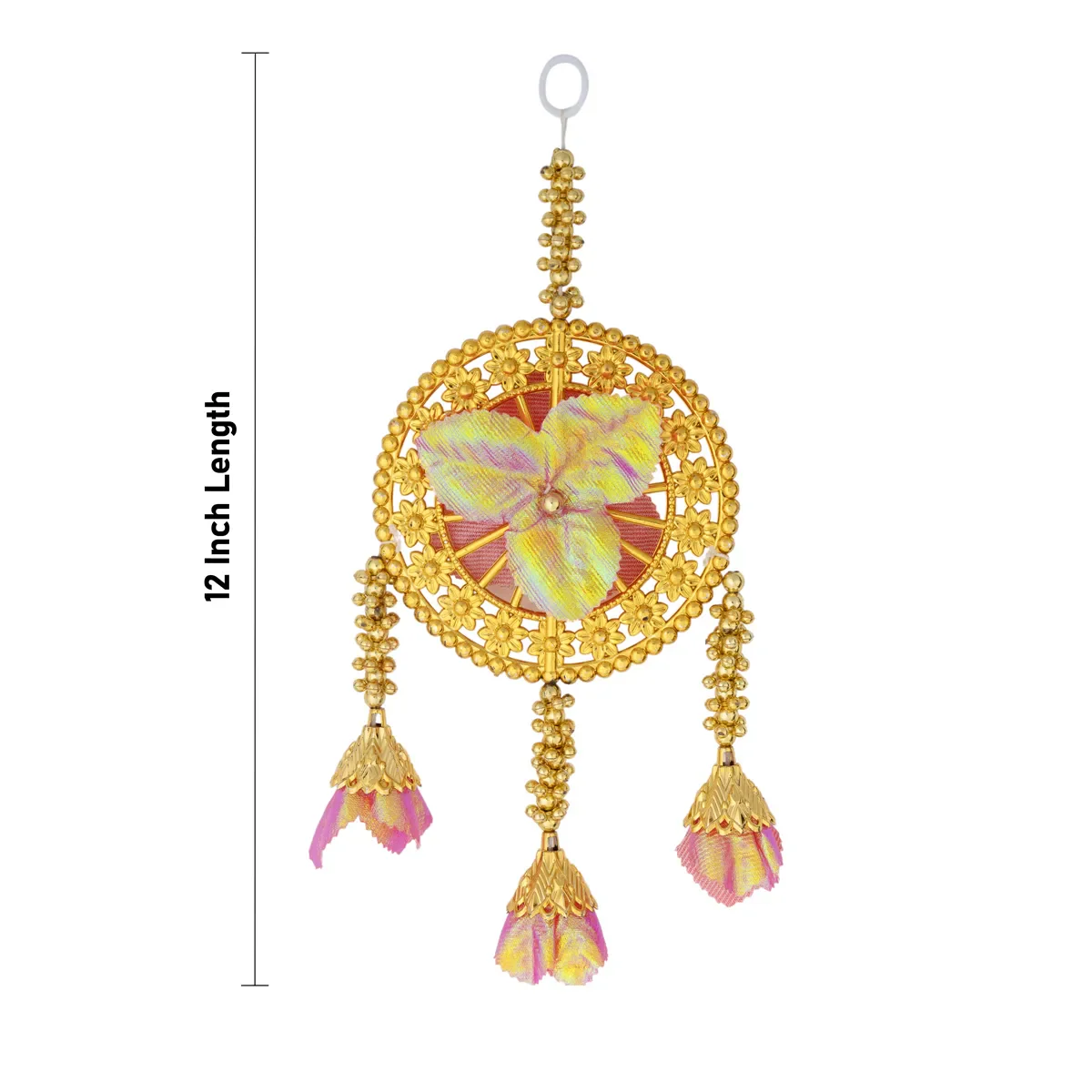 Hanging Latkan - 12 Inches | Artificial Flower Round Hanging/ Decorative Door Hanging - Image 5