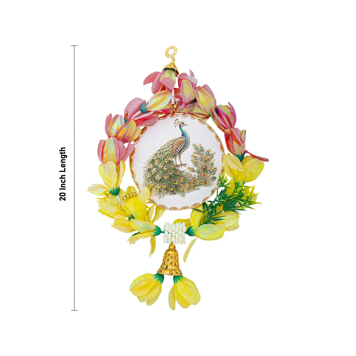 Hanging Latkan - 20 Inches | Decorative Peacock Hanging/ Bell Hanging For Pooja & Home Decor - Image 3