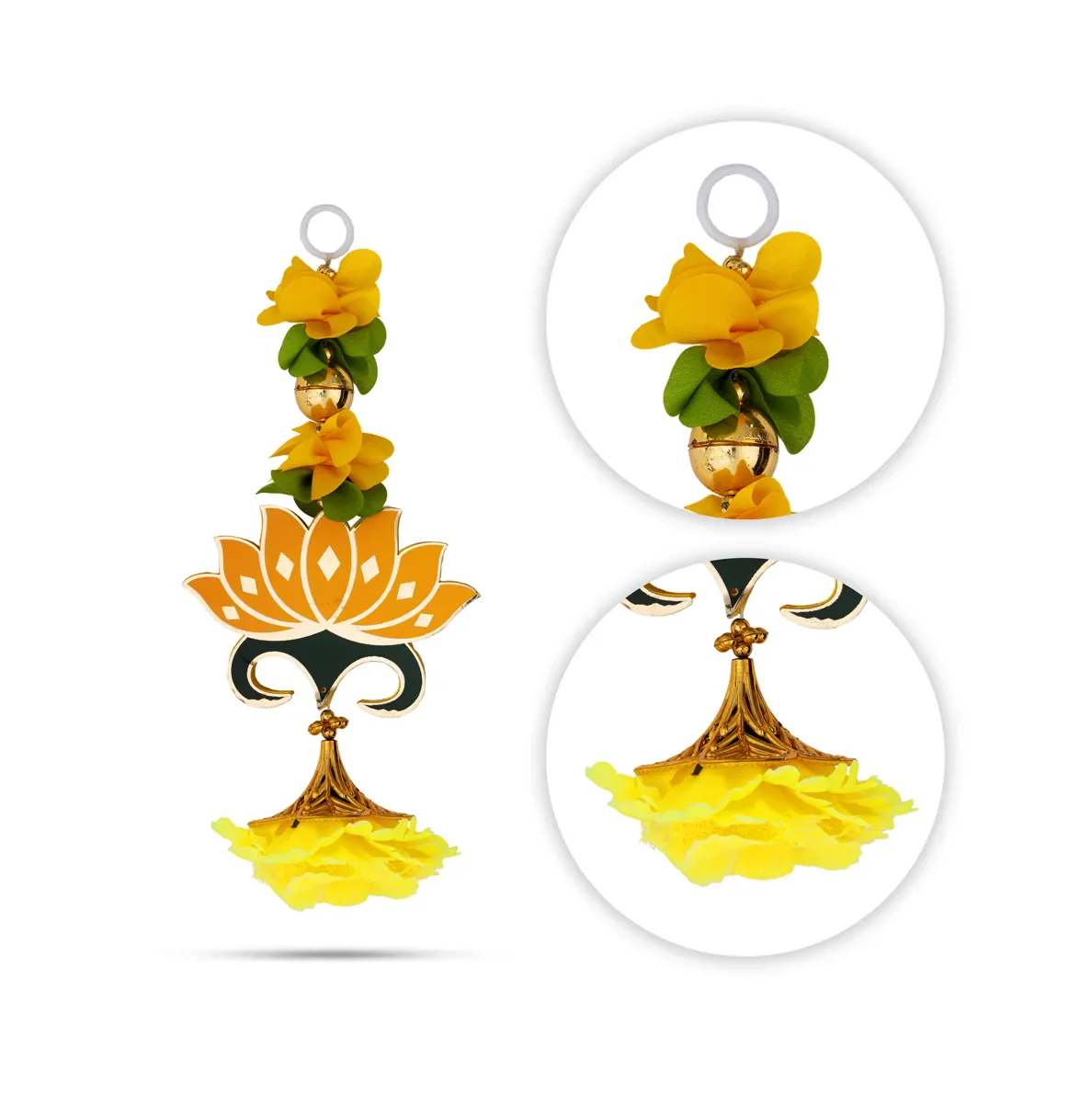 Hanging Pair - 10 Inches | Lotus Design Hanging/ Decorative Door Hanging For Pooja & Home Decor - Image 2