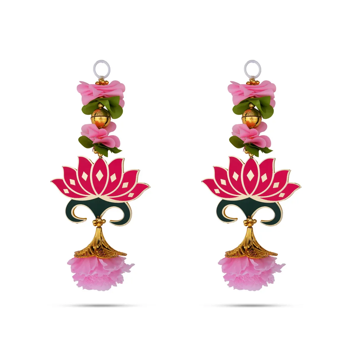 Hanging Pair - 10 Inches | Lotus Design Hanging/ Decorative Door Hanging For Pooja & Home Decor - Image 3