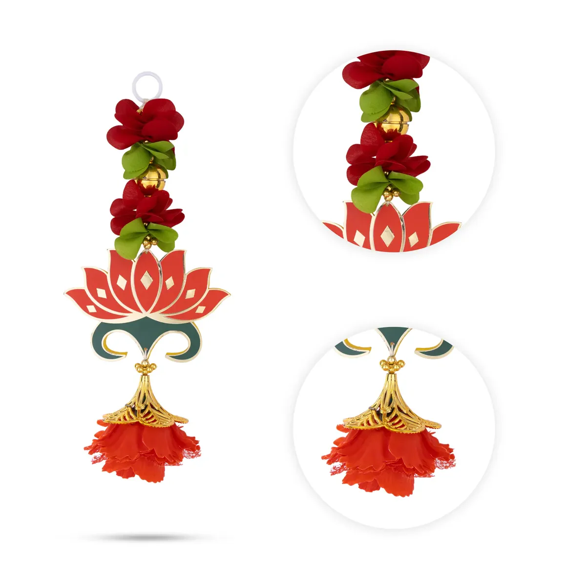 Hanging Pair - 10 Inches | Lotus Design Hanging/ Decorative Door Hanging For Pooja & Home Decor - Image 6