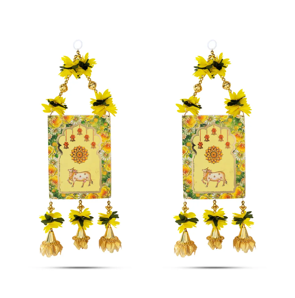 Hanging Pair - 17 Inches | Kamadhenu Design/ Floral Hanging/ Decorative Wall & Door Decor For Home - Image 5