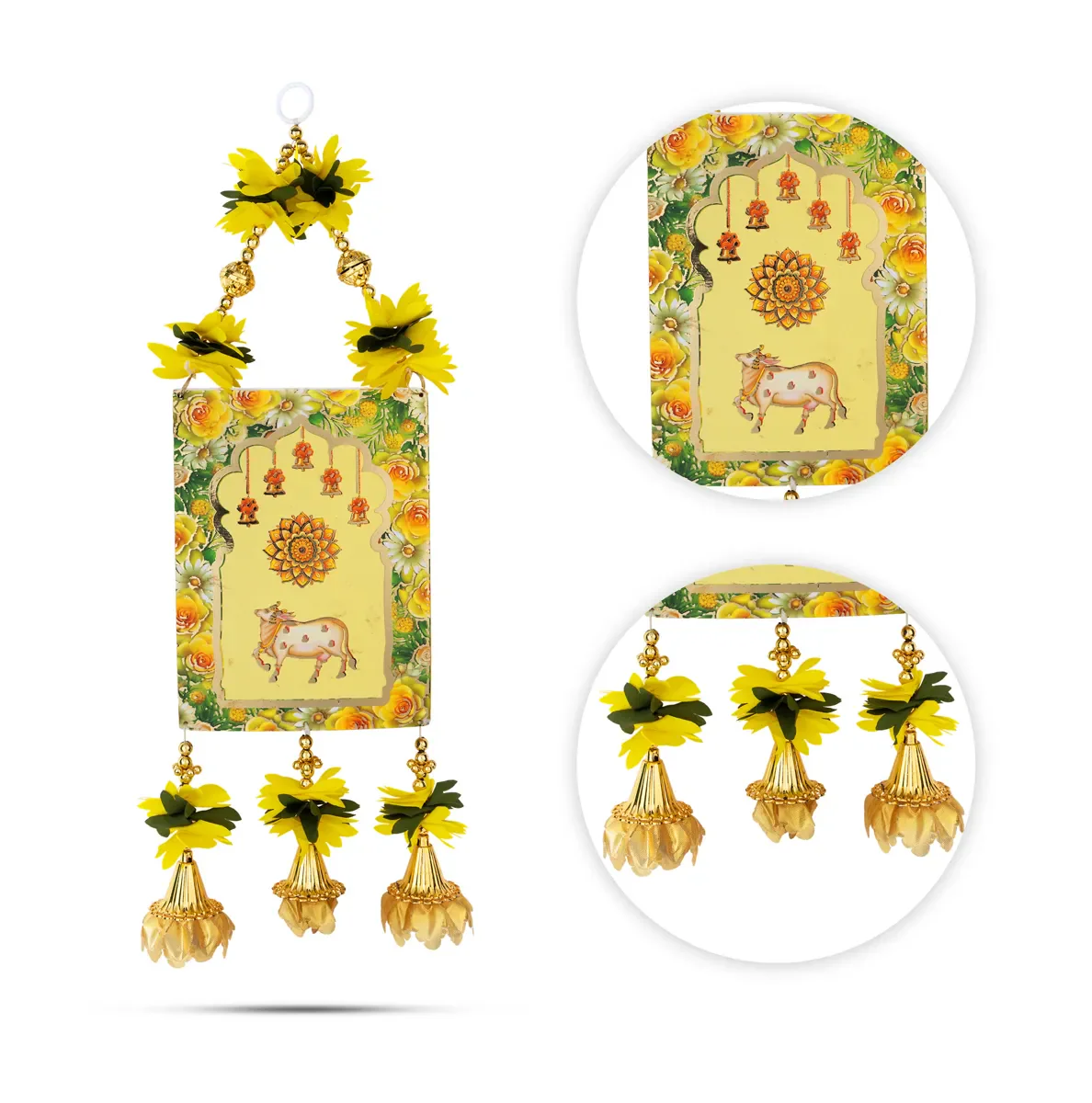 Hanging Pair - 17 Inches | Kamadhenu Design/ Floral Hanging/ Decorative Wall & Door Decor For Home - Image 6