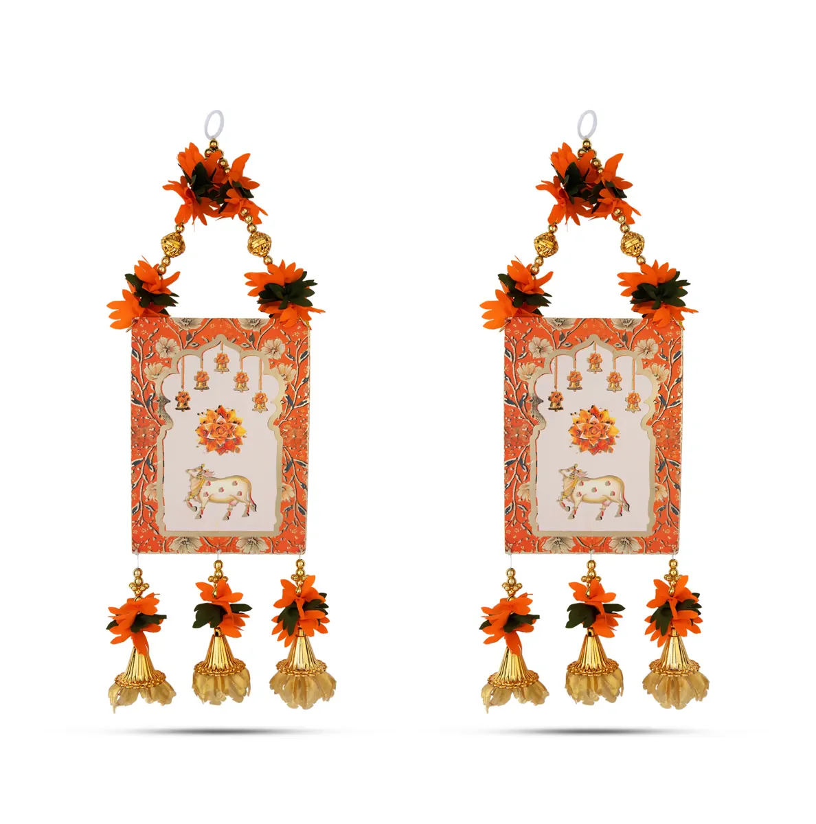 Hanging Pair - 17 Inches | Kamadhenu Design/ Floral Hanging/ Decorative Wall & Door Decor For Home - Image 7