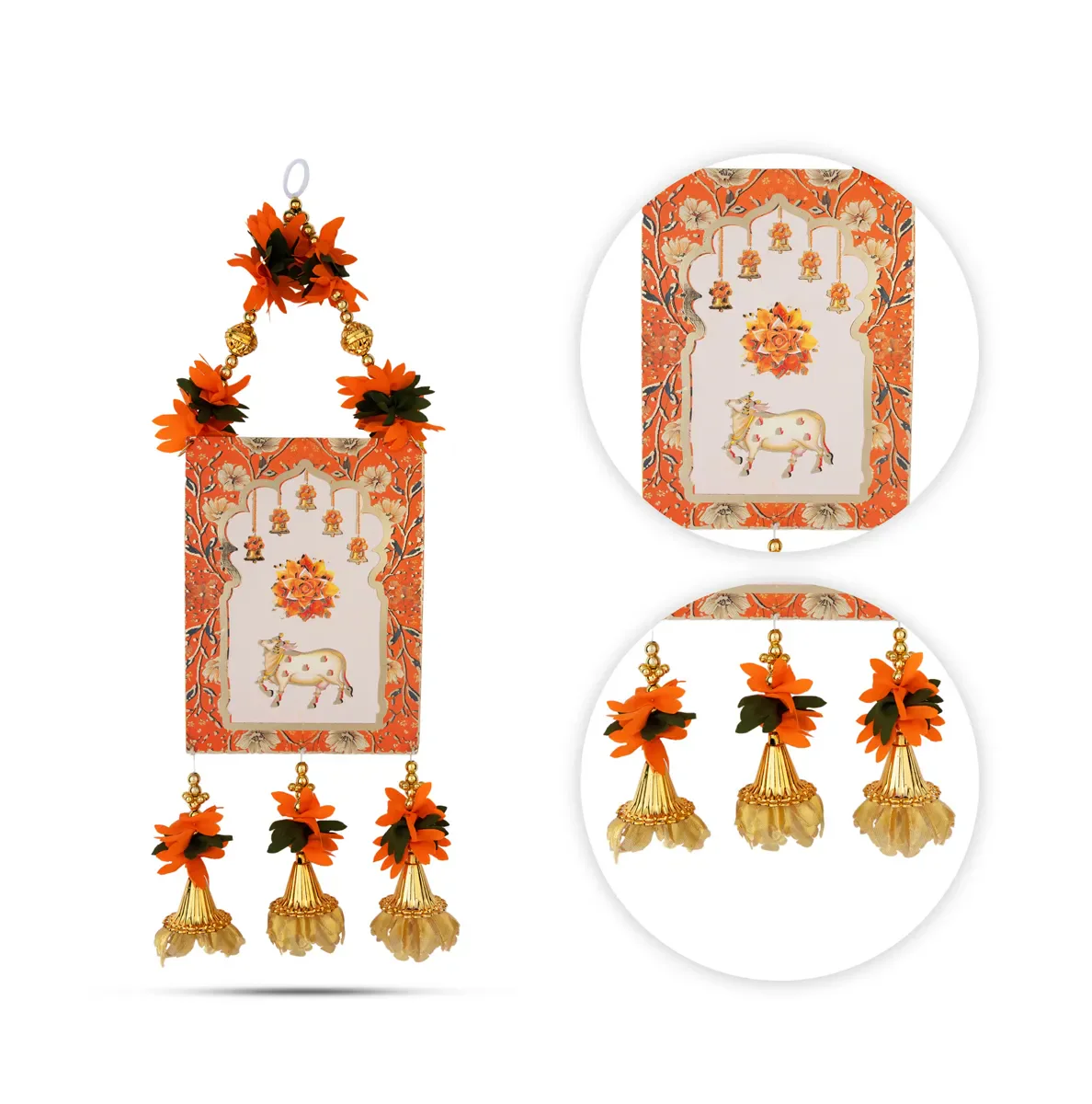 Hanging Pair - 17 Inches | Kamadhenu Design/ Floral Hanging/ Decorative Wall & Door Decor For Home - Image 8