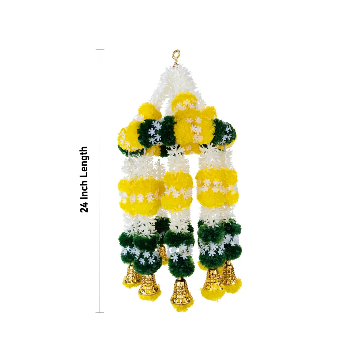 Hanging Pair - 24 Inches | Artificial Flower & Bell Hanging/ Decorative Door Hanging For Home Entrance - Image 3