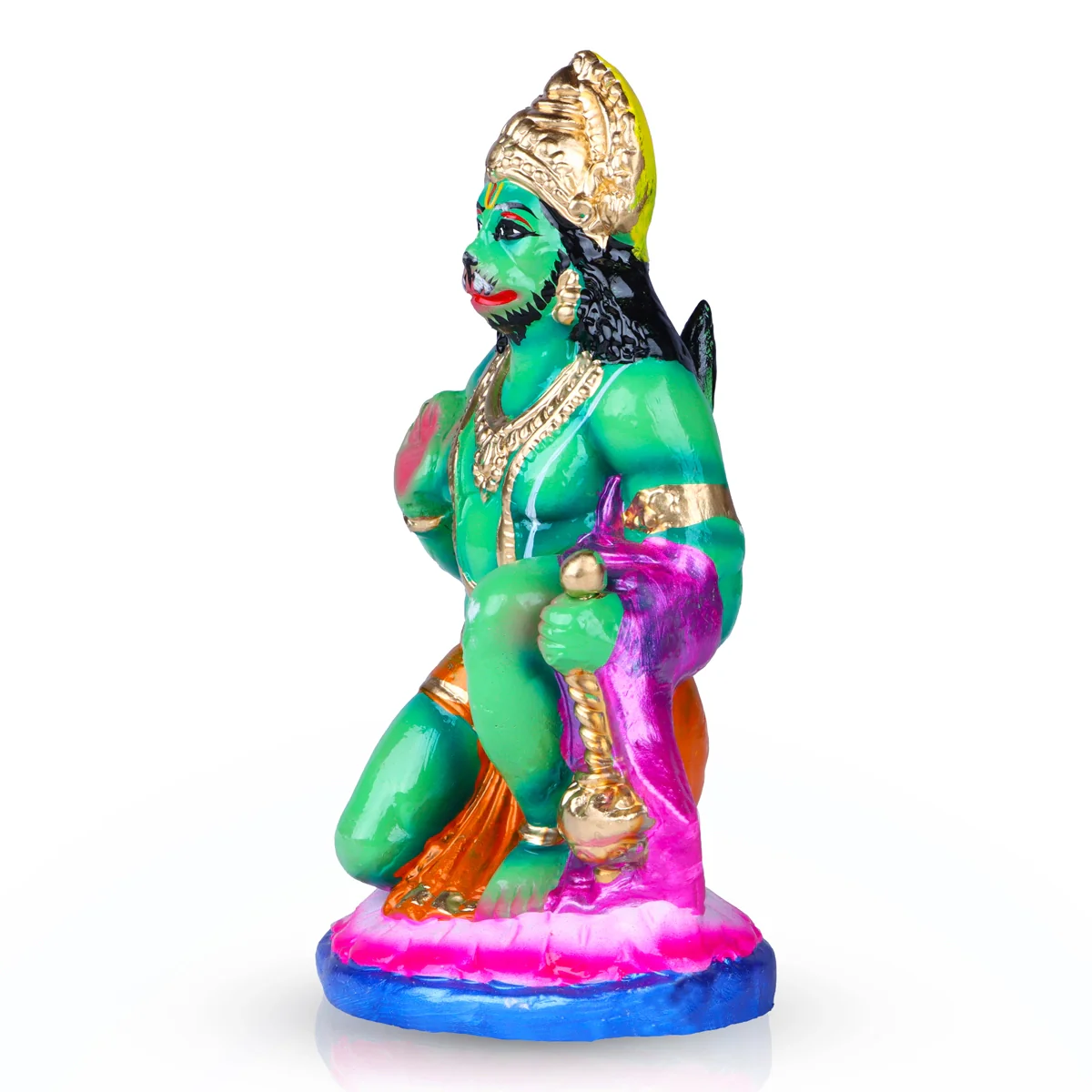 Hanuman Clay Golu Bommai - 8 x 4.5 Inches | Giri Golu Doll/ Navaratri Golu Bomma/Gombe/Bommai - Image 2