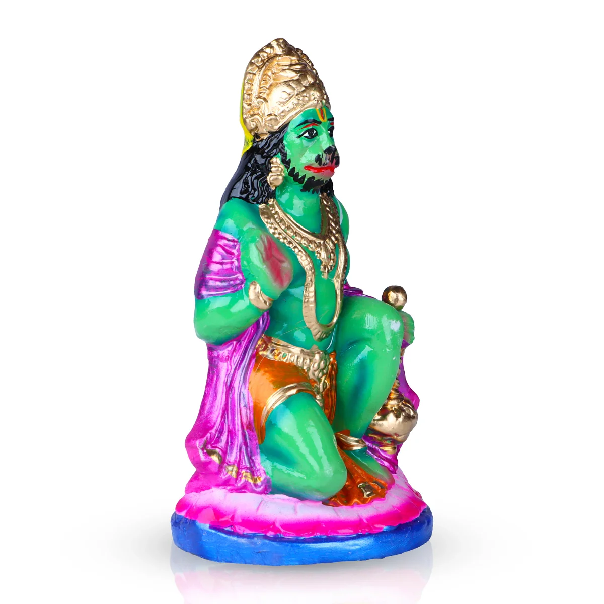 Hanuman Clay Golu Bommai - 8 x 4.5 Inches | Giri Golu Doll/ Navaratri Golu Bomma/Gombe/Bommai - Image 3