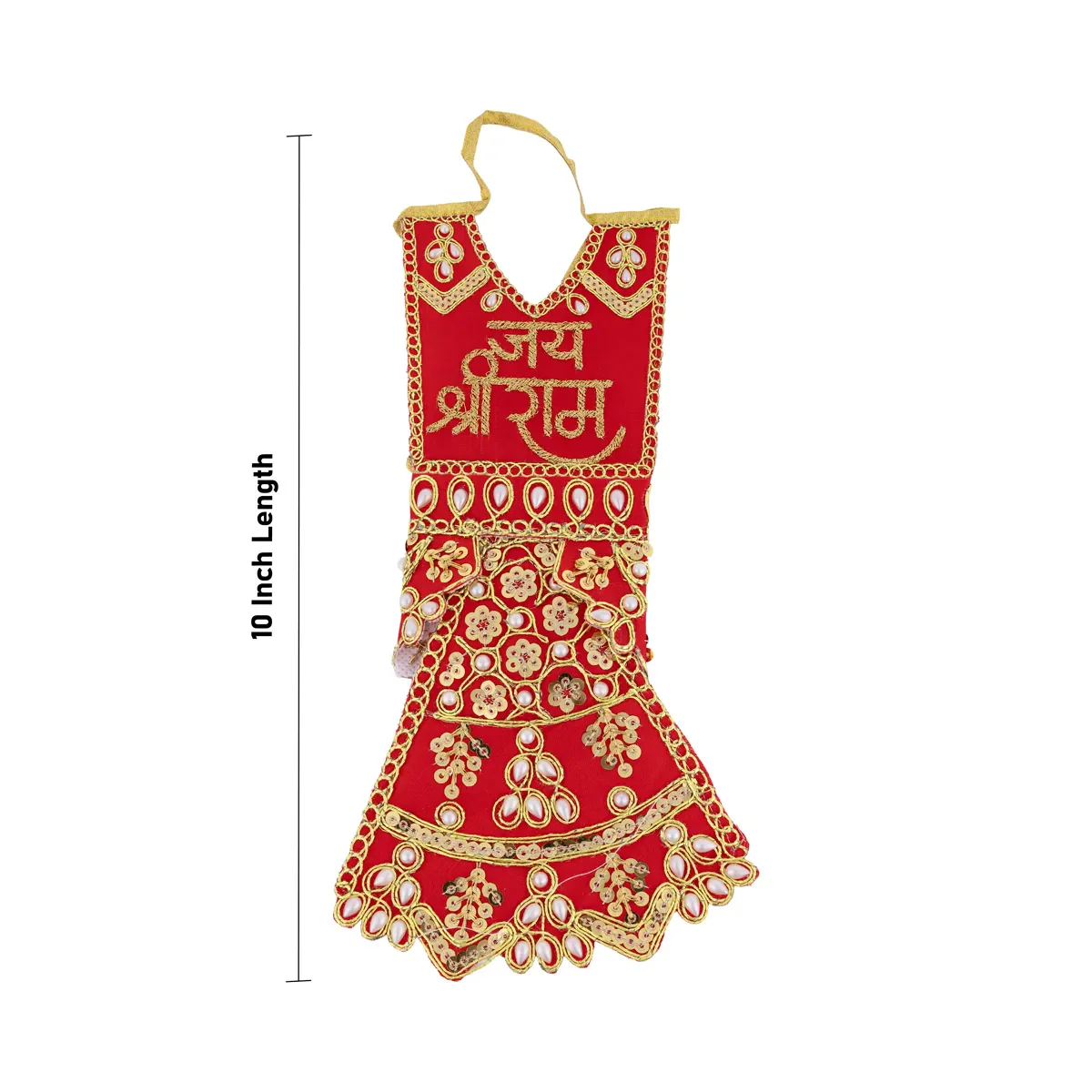 Hanuman Dress - 6 Inches | Embroidered Bajrang Bali Dress/ Hanuman Ji Vastra for Idol - Image 3