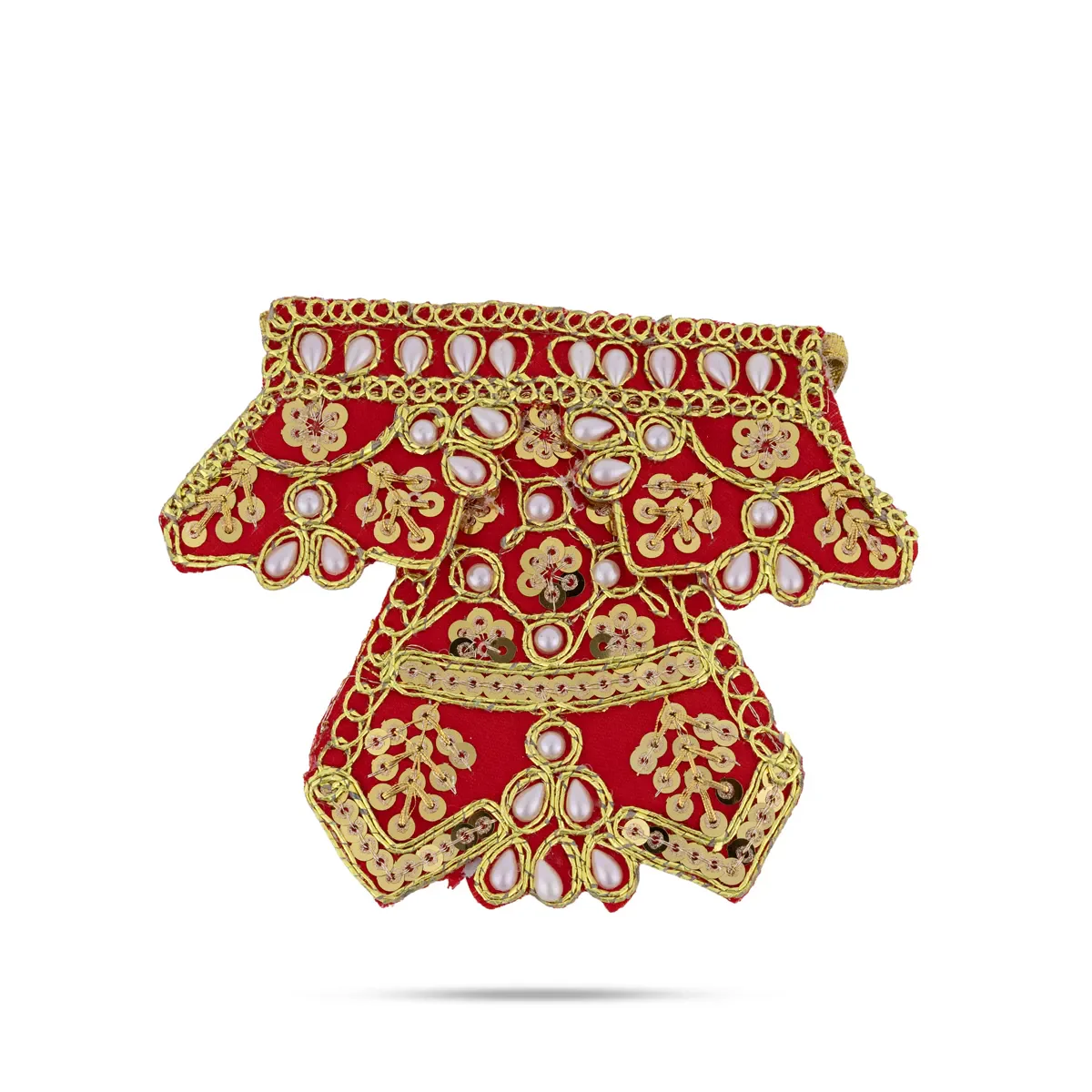 Hanuman Dress - 6 Inches | Embroidery Design Bajrang Bali Dress/ Hanuman Ji Vastra for Idol & Pooja - Image 2