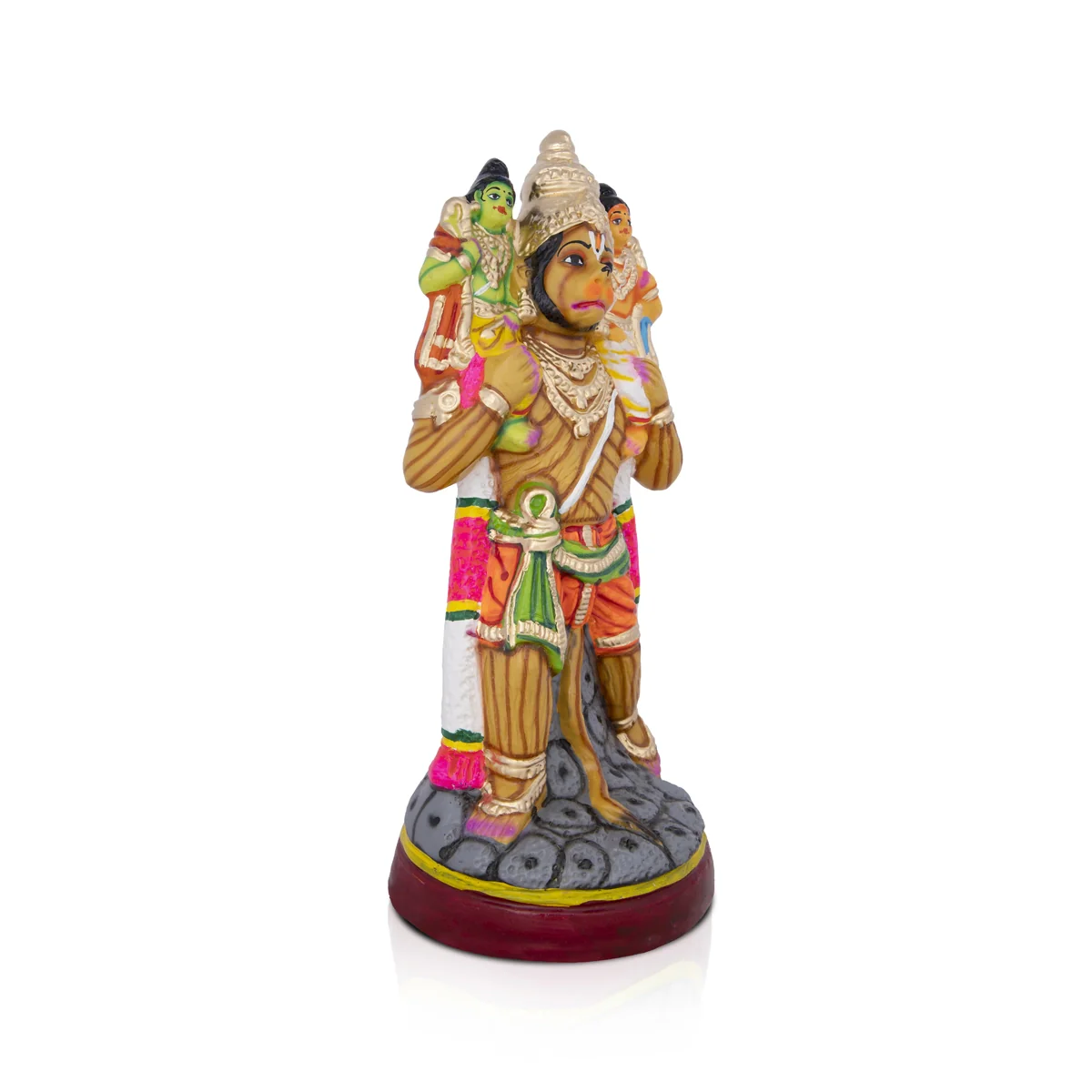 Hanuman Lifting Ram Lakshman Paper Mache Golu Bommai - 16 x 6 Inches | Giri Golu Doll/ Navaratri Golu Bomma/Gombe/Bommai - Image 4